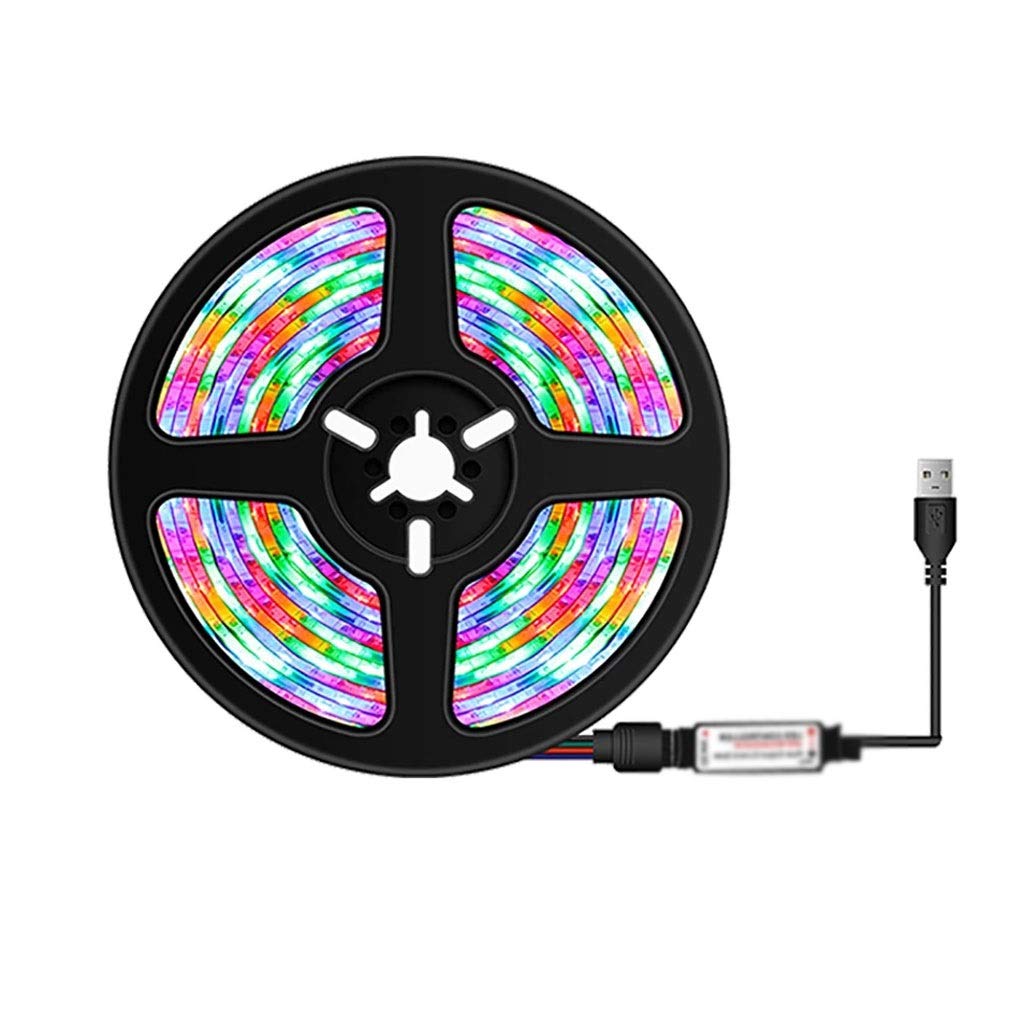 LANDUA 5V USB LED Strip Lights - 2835 Waterproof Flexible RGB Tape Light (1M/2M) - White Blue Pink Color Changing Lights for TV Backlight, Closet, Fairy Night Decor - Perfect for Bedroom, Gaming Setup & Home Ambiance