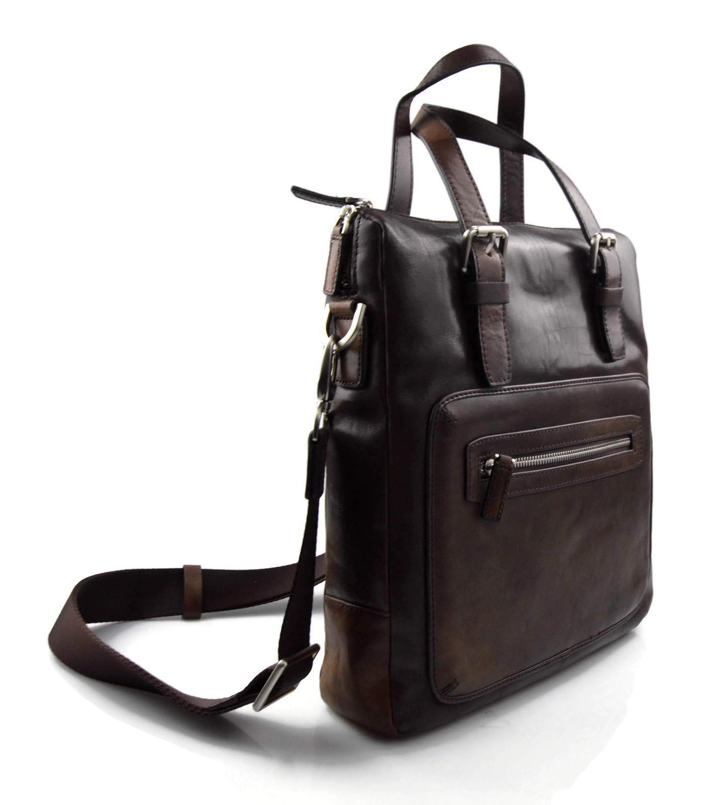 Italian Leather Messenger Bag for Men & Women - Professional Crossbody Laptop Briefcase for iPad, Notebook - Perfect for Office, Travel & Business Use
