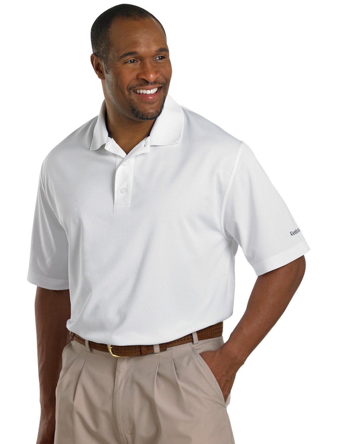 Reebok Men's Big & Tall Golf Play Dry Solid Polo Shirt - Moisture Wicking, UV Protection, Comfort Fit (Navy Blue) - Perfect for Golf Courses, Casual Wear & Outdoor Activities