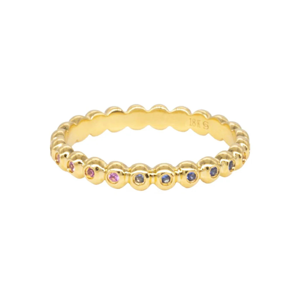 Sethi Couture Rainbow Sapphire Beaded Bracelet for Women - Elegant Multicolor Gemstone Jewelry for Parties, Weddings & Everyday Wear