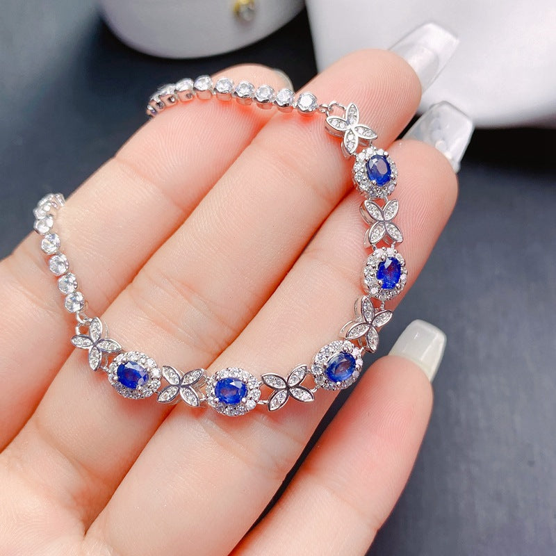 FME B160 Sapphire Chain Bracelet - Elegant Gemini Birthstone Jewelry for Women | Perfect Gift for Birthday, Anniversary & Special Occasions