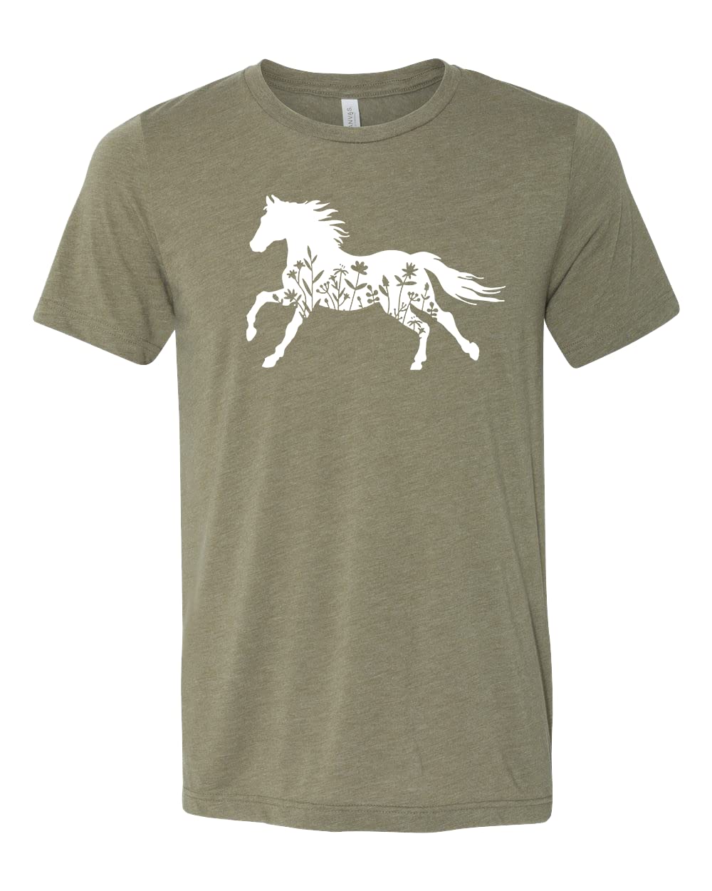 Floral Horse Print T-Shirt for Women - Perfect Gift for Horse Lovers & Country Style Fashion - Ideal for Riding, Ranch Days & Western Outfits