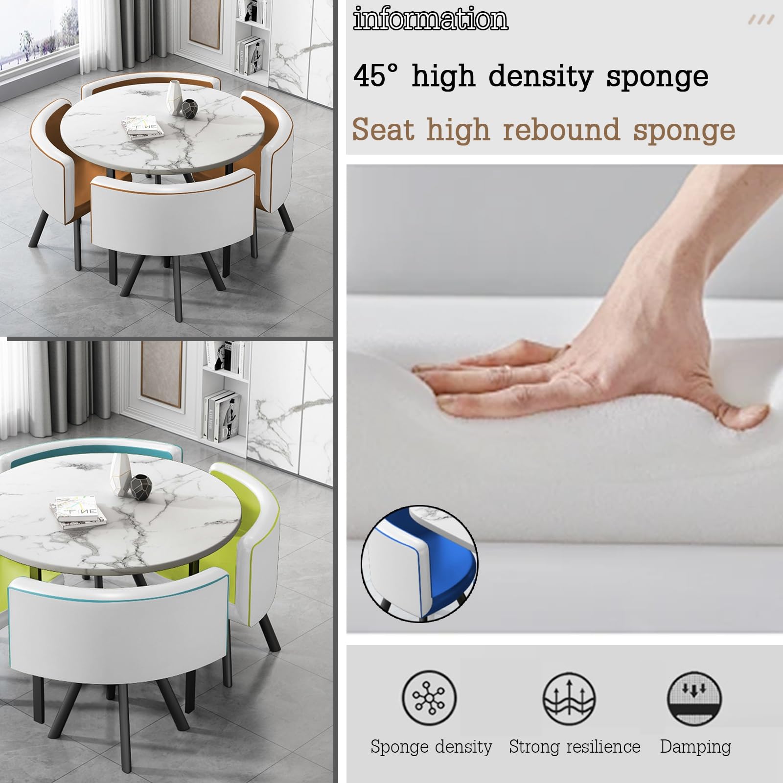 Modern Business Negotiation Dining Table and Chair Set - Stylish Reception Table & Chair Combo for Coffee Shops, Milk Tea Cafes (Orange) - Perfect for Office Meetings, Lounge Areas, and Small Business Spaces