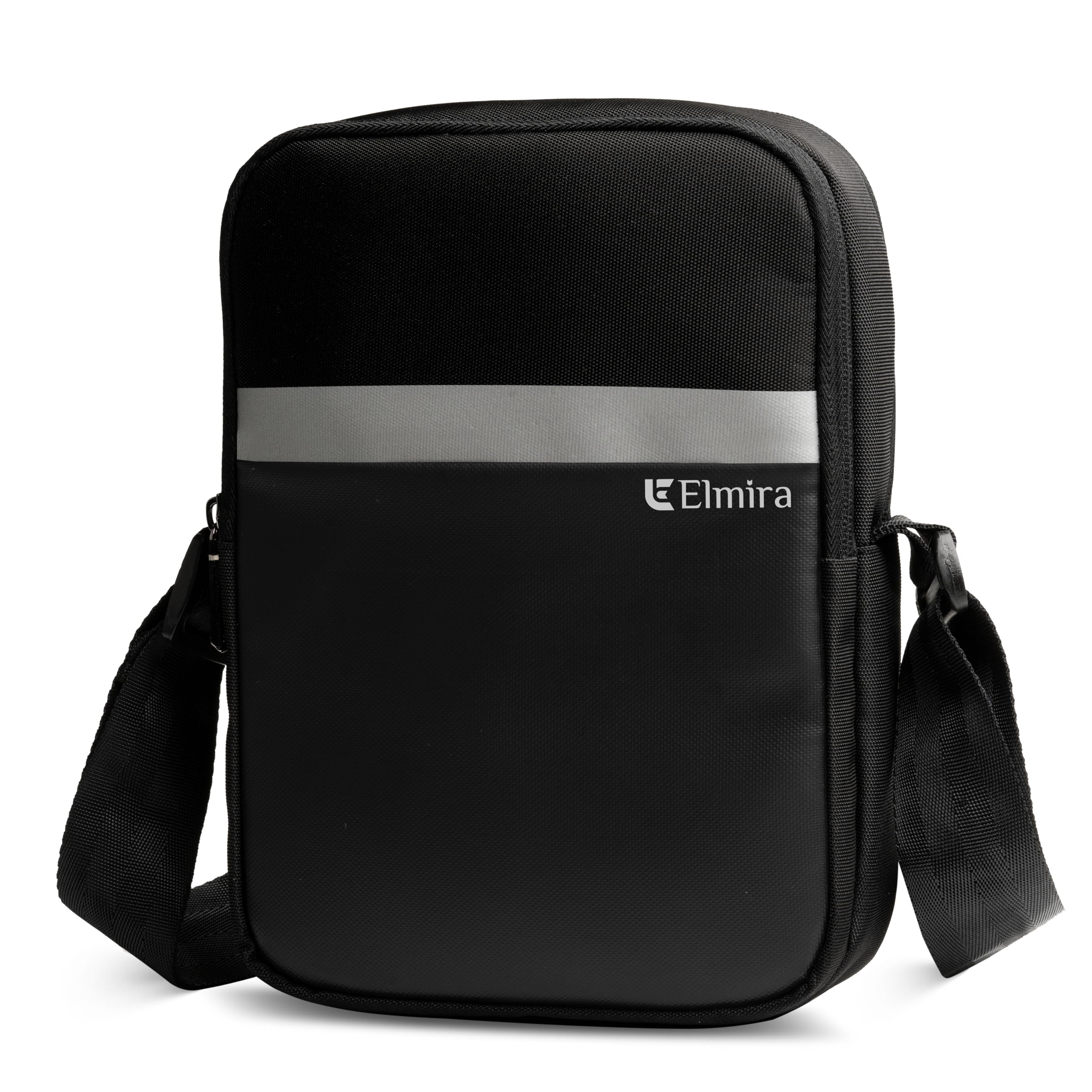 ELMIRA Water-Resistant Sling Bag for Men & Women - 9 Inch Crossbody Chest Bag for Travel, Office & Daily Use - Stylish Mini Passport Document Holder (Black) - Perfect for Commuting, Business Trips & Outdoor Adventures