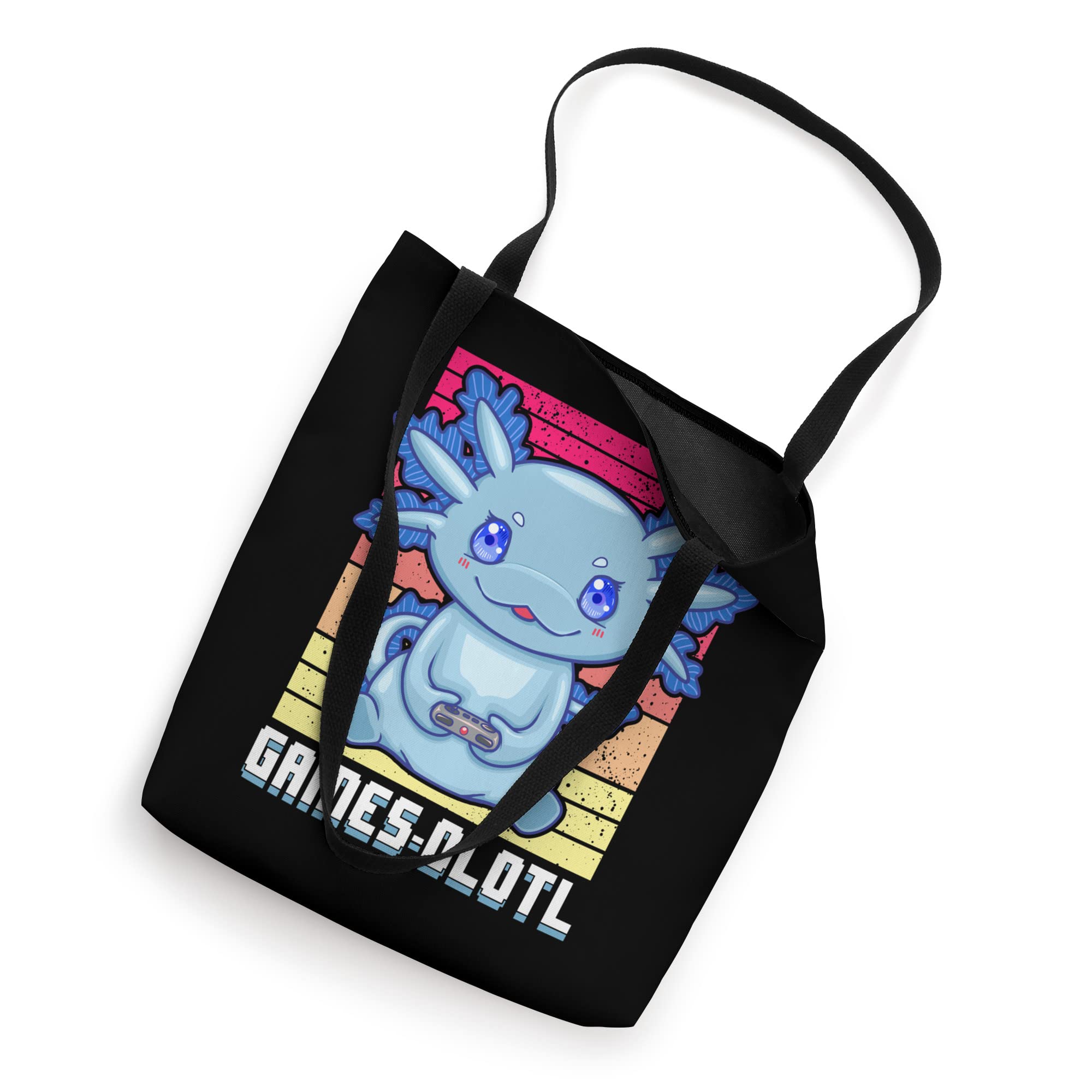 **Axolotl Gamer Tote Bag for Men - Cute Axolotl Print Gaming Accessory - Perfect for Gaming Conventions, School, or Beach Day**