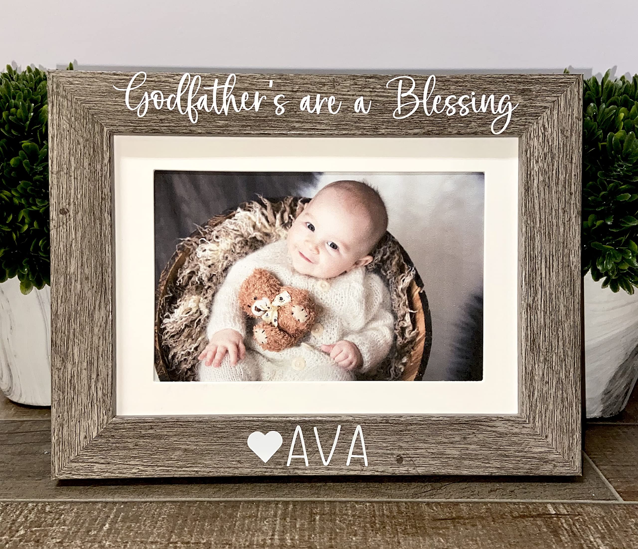 Godfather's Blessing Personalized Picture Frame - Unique Godfather Gift Idea for Baptism, Christening & Special Occasions