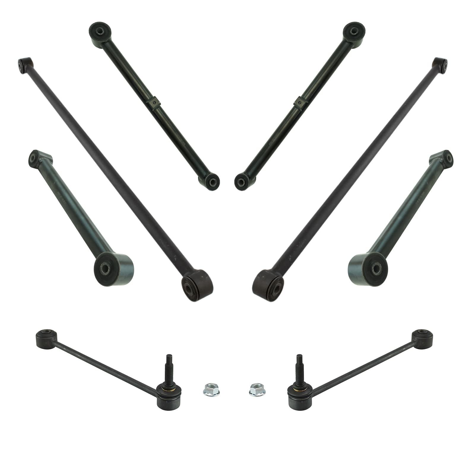 TRQ Rear Suspension Kit - Control Arm, Sway Bar, Stabilizer Link & Track Bar for 2009-2012 Dodge Ram 1500 | Heavy-Duty Replacement Parts for Off-Roading & Towing