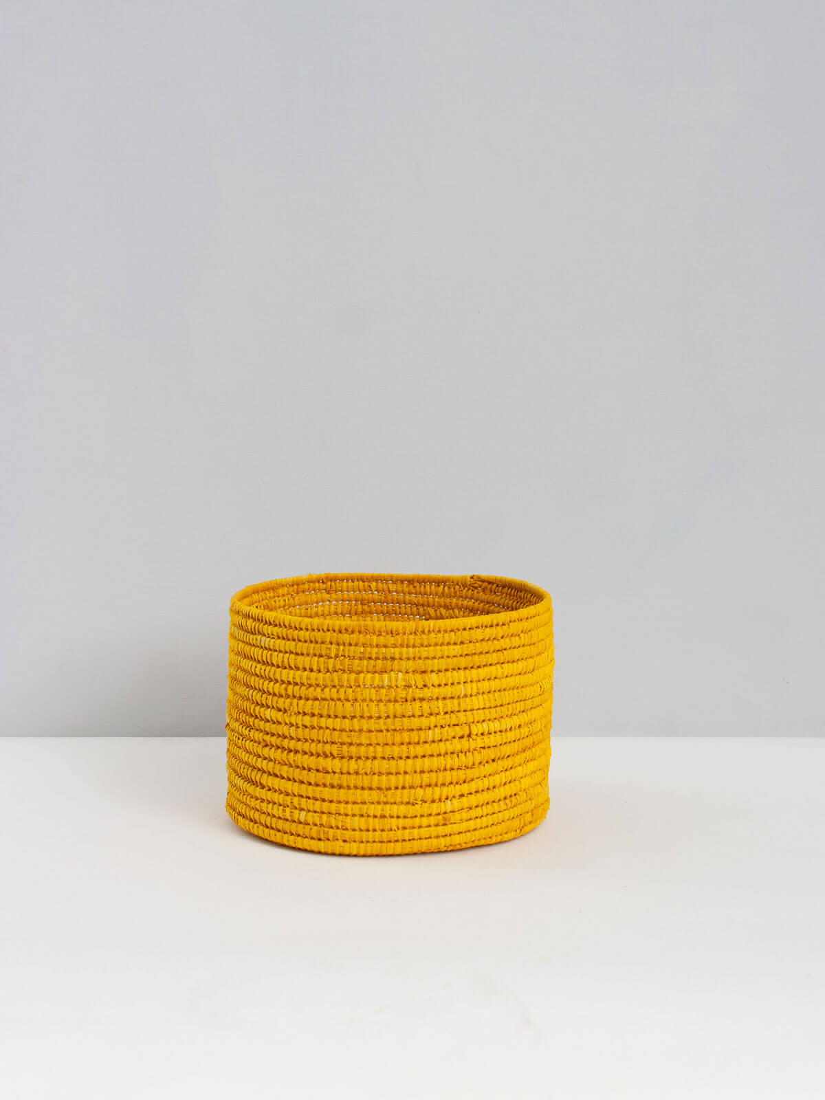 Natural Raffia Storage Baskets - Handwoven Yellow Woven Bins for Home Organization, Bathroom & Bedroom Decor | Perfect for Laundry, Toys, Blankets & Magazines