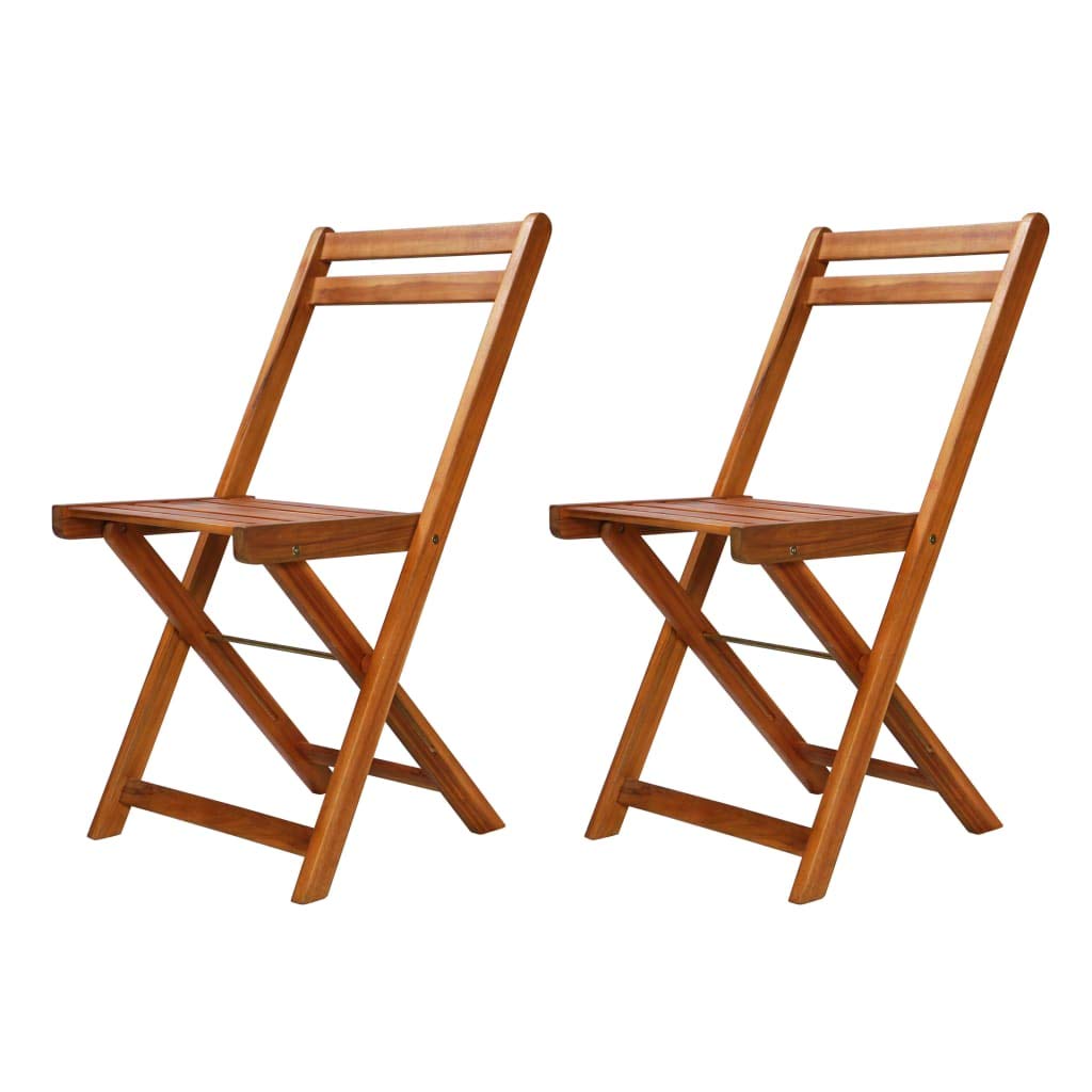Outdoor Patio Furniture Set 3-Piece - Lightweight Acacia Wood Folding Bistro Set for Backyard, Garden & Balcony - Fast Shipping & Durable Lounge Chairs