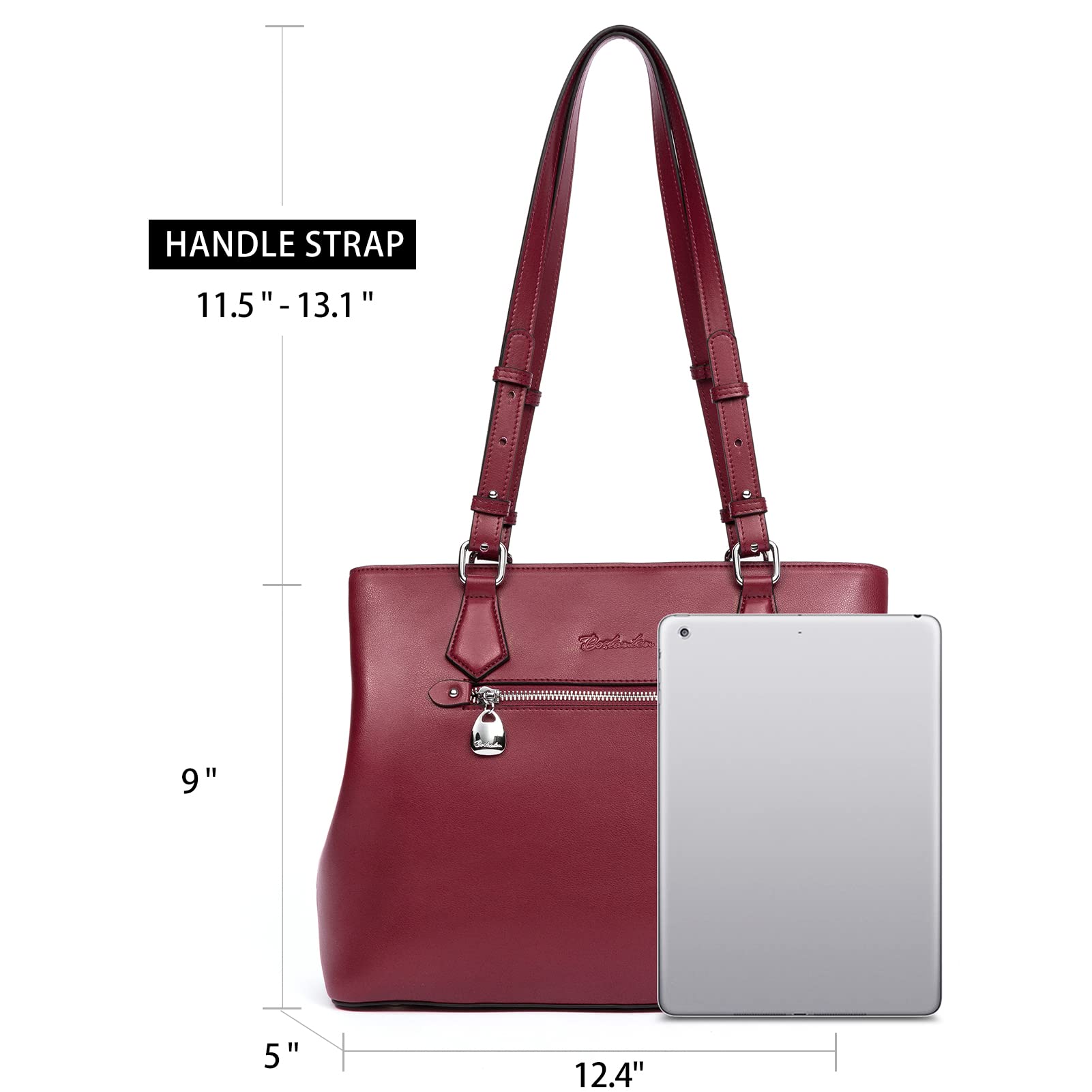 BOSTANTEN Women's Leather Handbag - Soft Designer Top Handle Shoulder Purse for Work, Travel & Everyday Use
