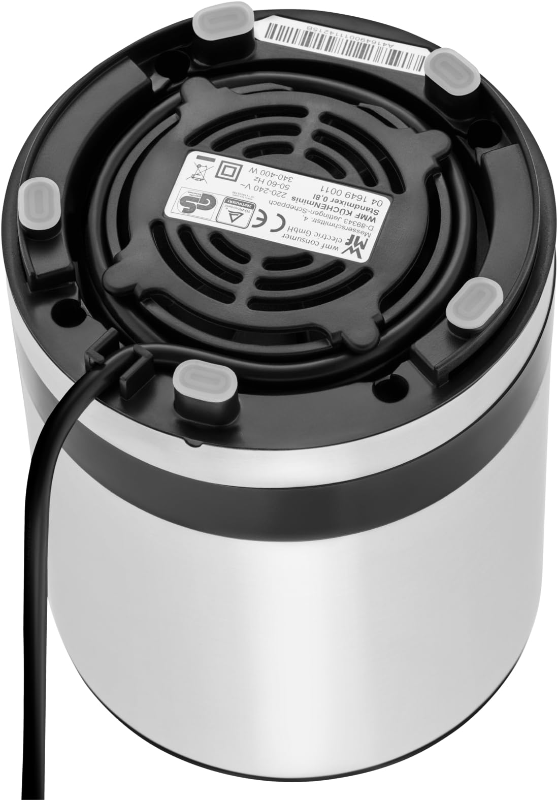 WMF KITCHENminis Blender with 0.8L Glass Jar, 400W Motor, 18/10 Cromargan Stainless Steel Blade, 5 Speeds & Pulse Function - Perfect for Smoothies, Sauces & Baby Food at Home