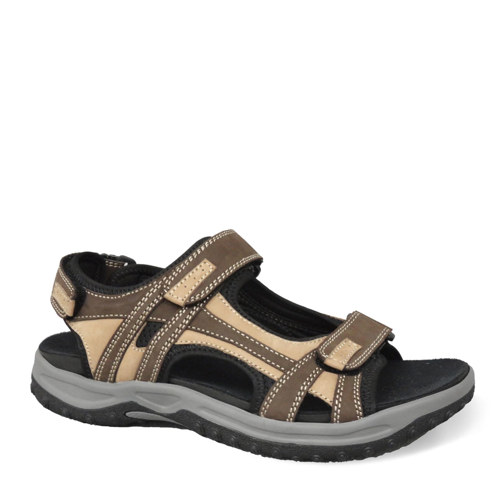 Drew Shoe Men's Warren Leather Open Toe Sport Sandals - Comfortable & Durable Walking Sandals for Outdoor Activities, Travel & Casual Wear