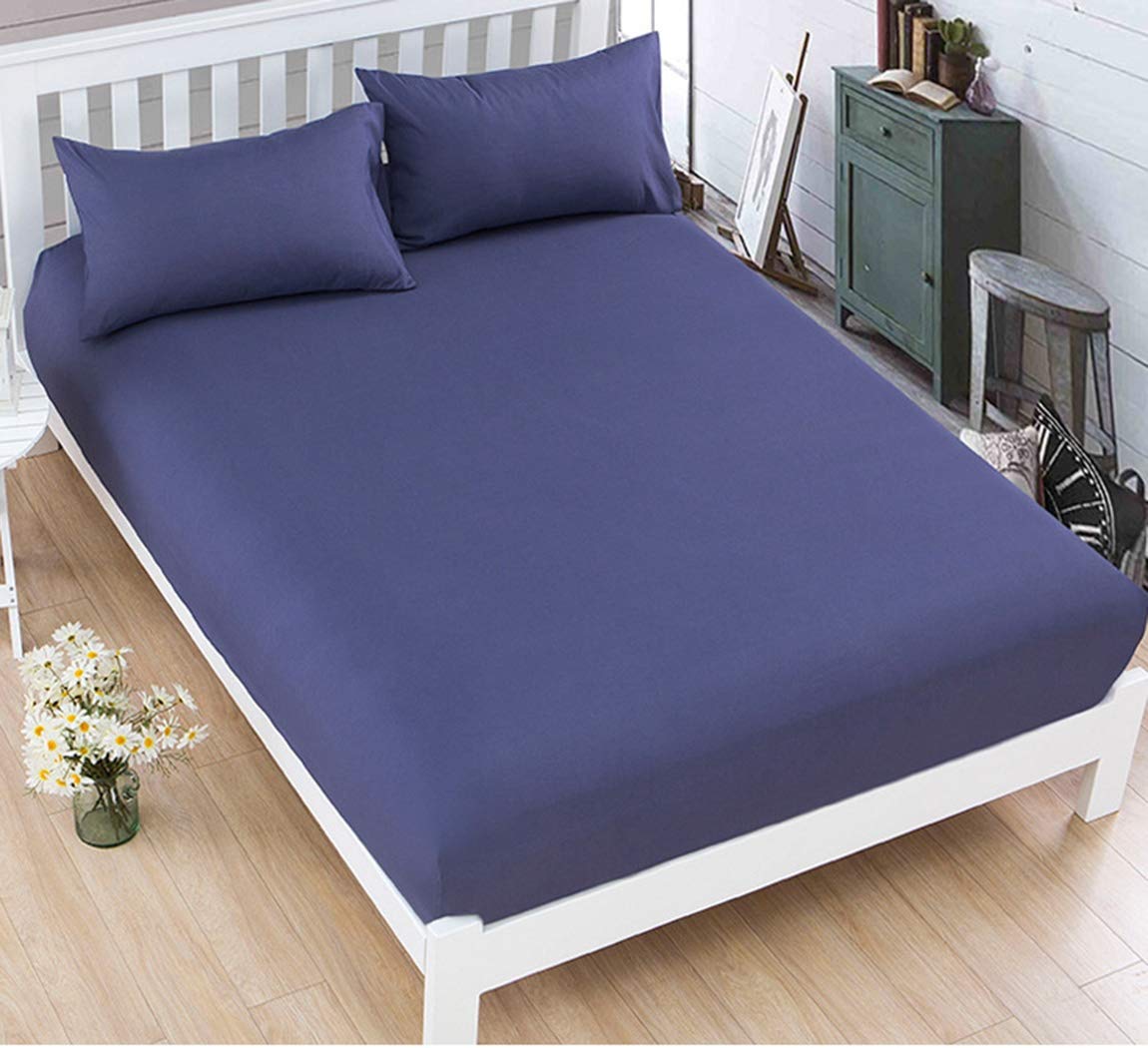 HMQCI Fitted Sheet - 4 Way Stretch Micro-Knit, Snug Fit, Wrinkle Free - Fits Standard & Air Bed Mattress 8-10
