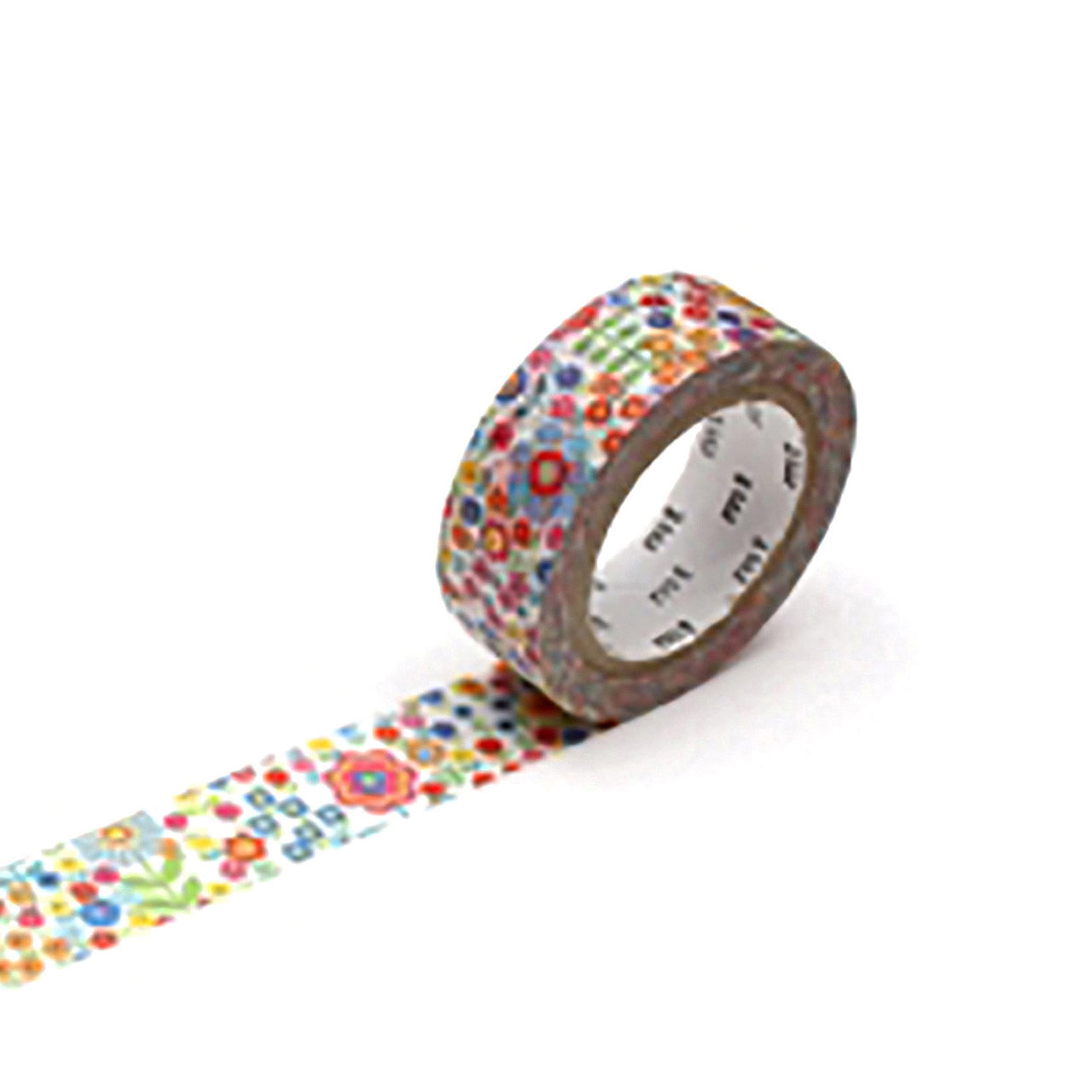 Mini Flower Garden Washi Tape - Decorative Japanese Paper Tape for Scrapbooking, Journaling, DIY Crafts & Gift Wrapping - Single Roll