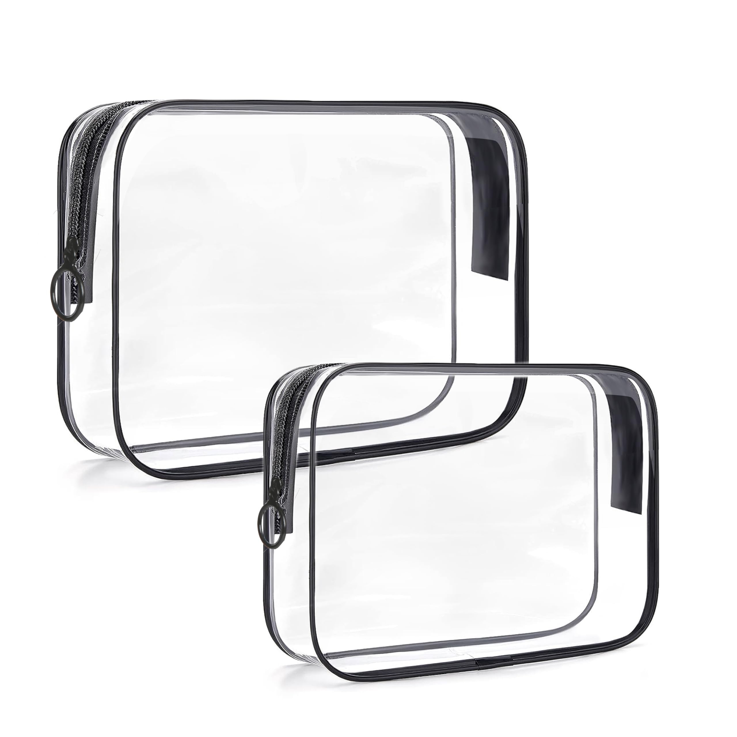 TSA Approved Toiletry Bags 2-Pack - Quart Size Clear Travel Cosmetic Organizer for Women | Carry-On Essentials for Makeup, Skincare & Toiletries | Perfect for Air Travel, Gym & Vacation