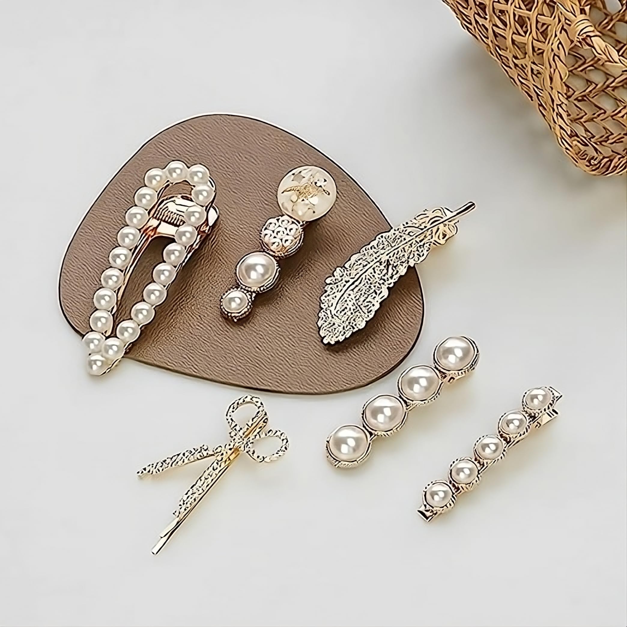 SUKAINA TRENDS Korean Style Hair Clips - Elegant Pearl Hair Accessories Set for Women & Girls (11-Piece) | Perfect for Weddings, Parties & Daily Styling