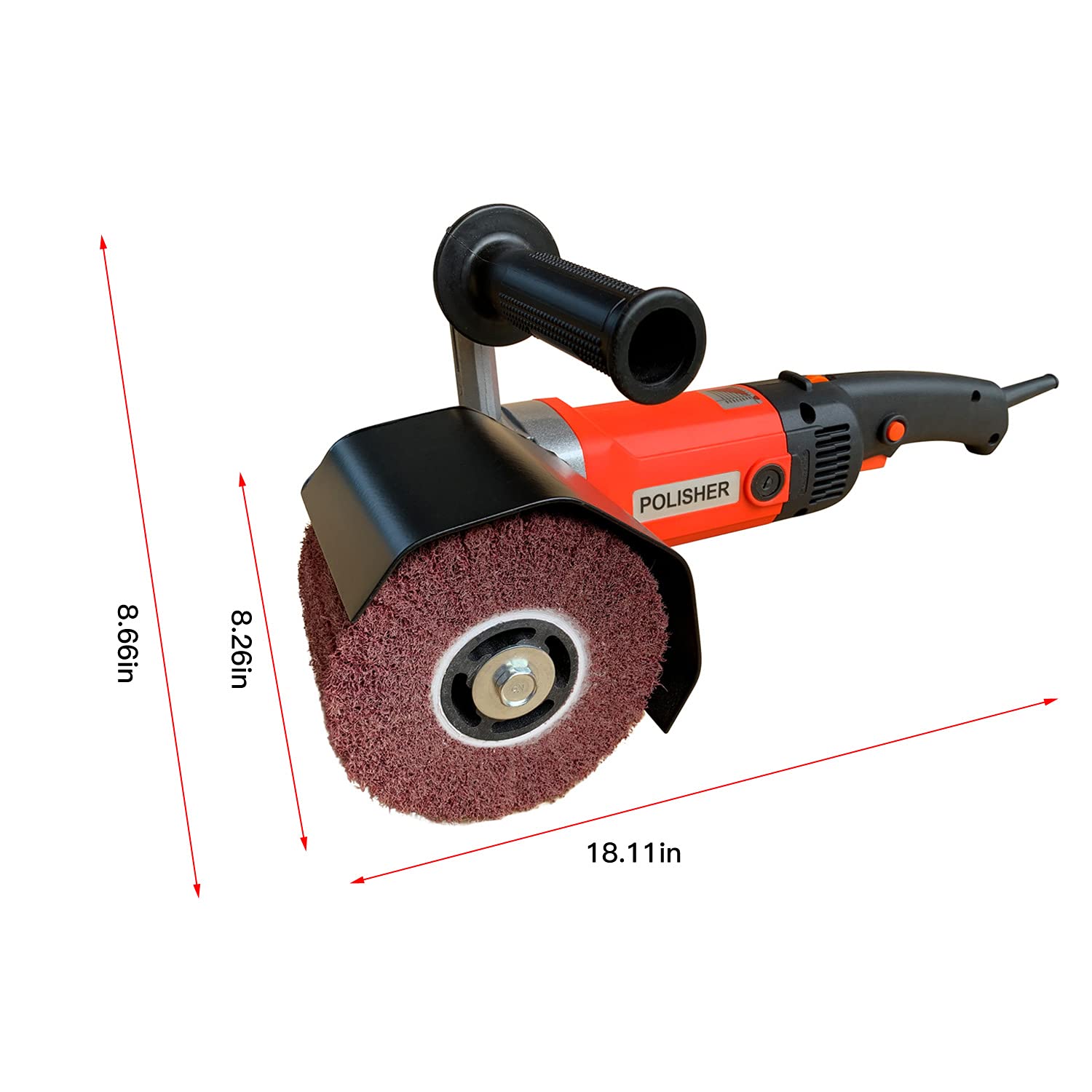 1400W Electric Burnishing Polishing Machine - 110V Wheel Polisher & Sander for Metal, Stainless Steel, Wood & Plastic - Professional Wire Drawing & Surface Finishing Tool with Auxiliary Handle - Perfect for Automotive, Metalworking & DIY Home Projects