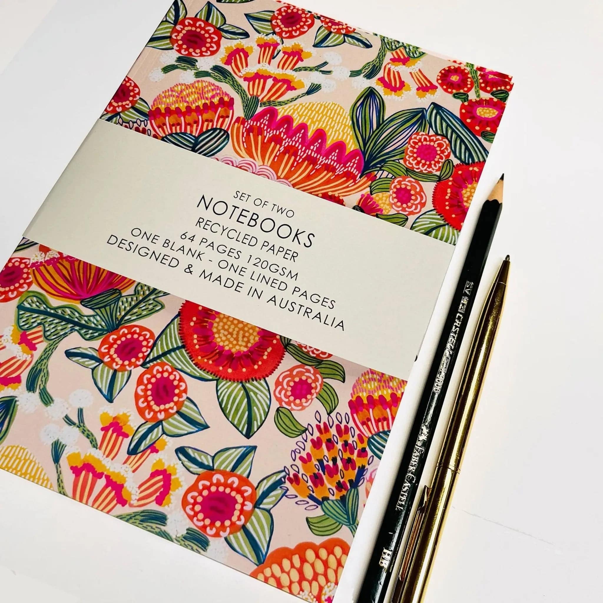 Aussie Native Flora A5 Notebook Set - 3-Pack Lined Journal for Writing, Sketching & Note Taking - Perfect for School, Office & Travel - Eco-Friendly Paper, Durable Cover