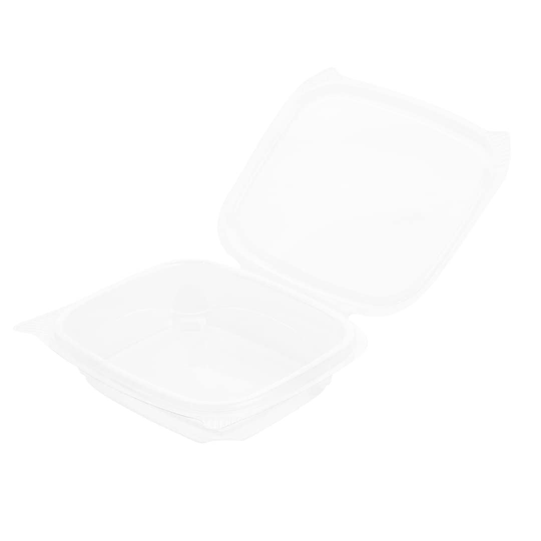 Restaurantware Thermo Tek 8oz Clear Plastic Clamshell Food Containers - 100 Pack Anti-Fog, Freezable, Disposable To-Go Containers for Takeout, Meal Prep & Leftovers | BPA-Free Rectangle Food Storage Containers