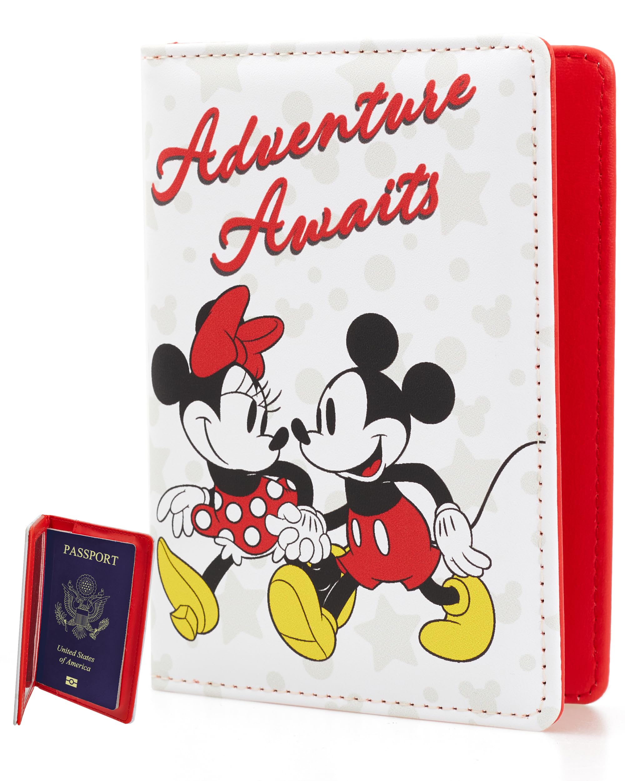 Disney Mickey & Minnie Mouse Passport Holder - Officially Licensed Travel Accessory for Women - Perfect for Vacations, Cruises & International Trips