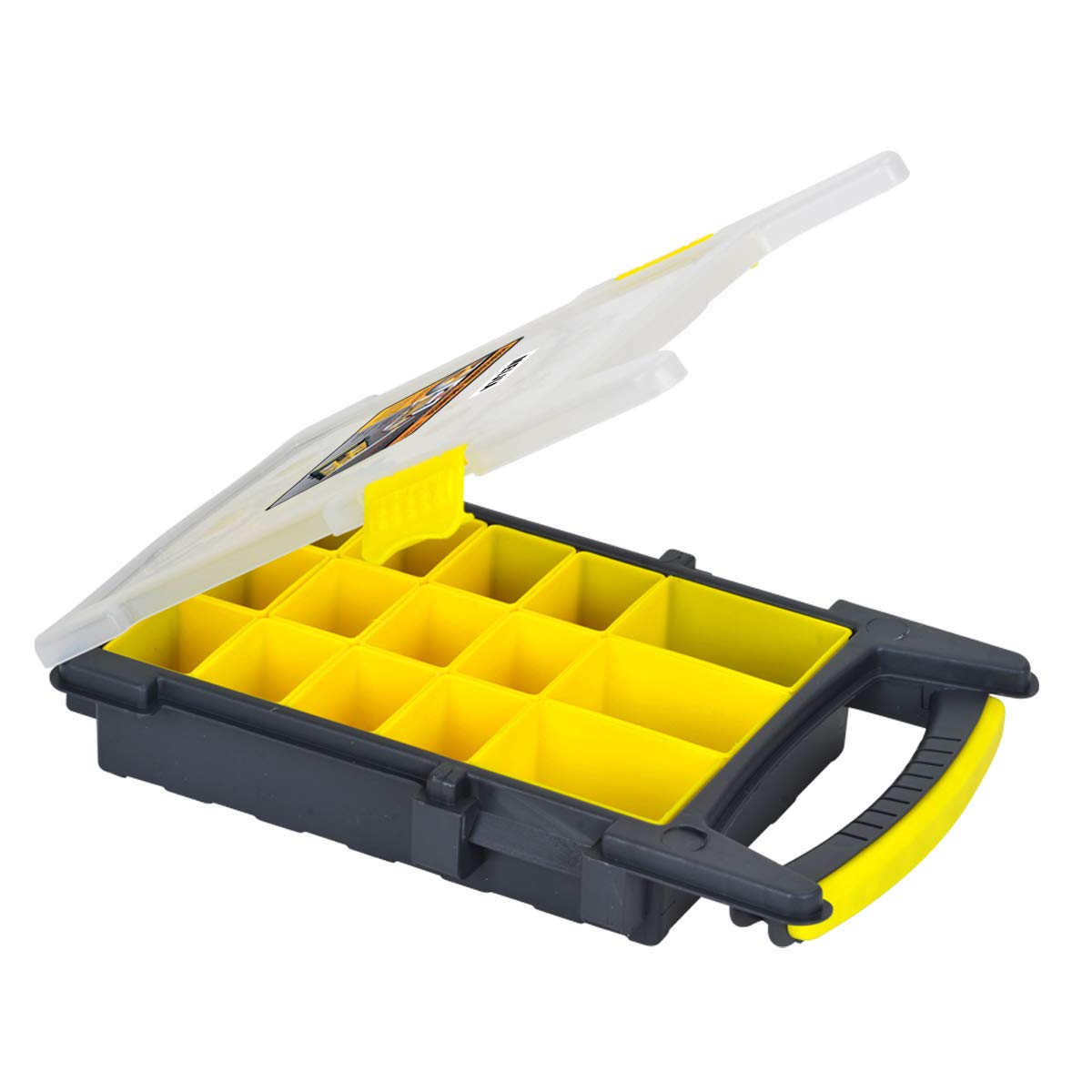 MEIJIA Small Plastic Tool Organizer Box with Removable Dividers - 8.2
