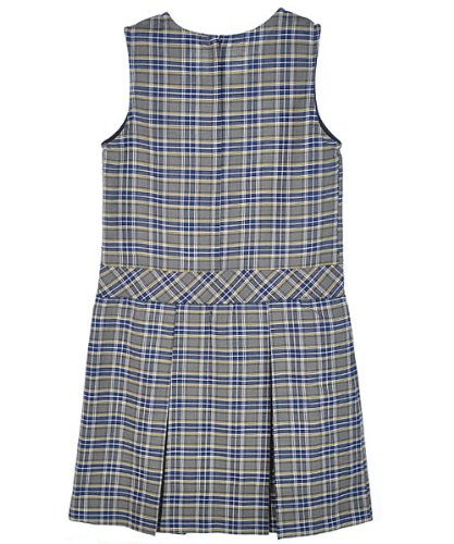 Cookies' Brand Big Girls' Bib Front Jumper - Gray/Blue/White/Gold Plaid #42 | Stylish & Comfortable Outfit for School, Playdates & Casual Wear