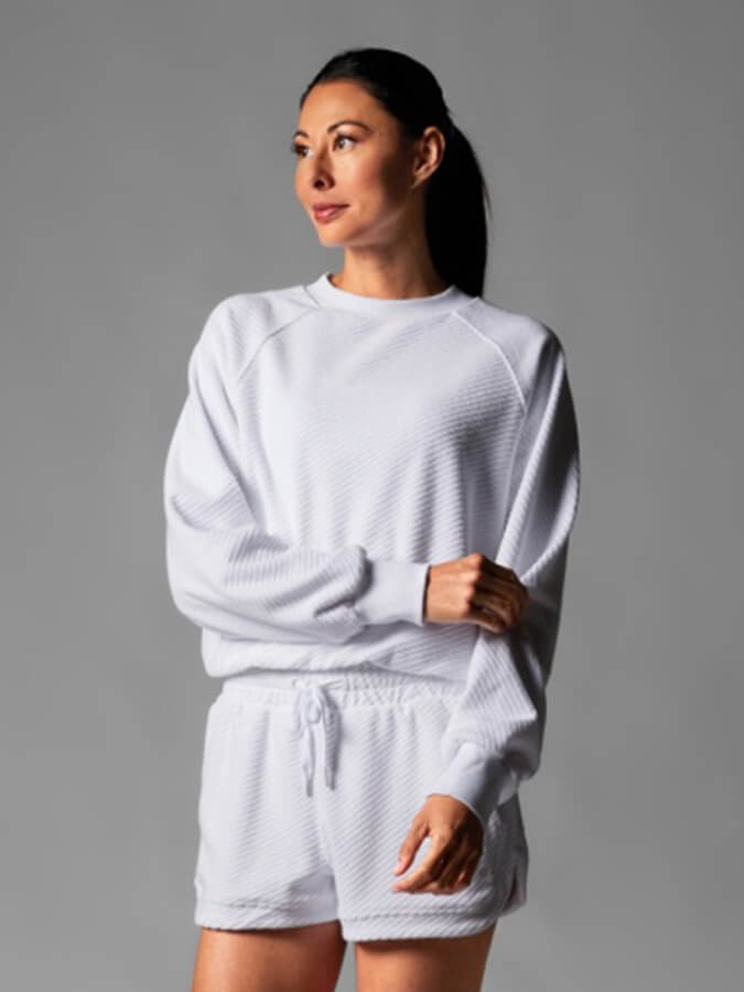 Tavi Ease Crew Women's Terry Sweatshirt | Soft Cotton Pullover | Casual Loungewear & Athleisure Top for Everyday Comfort