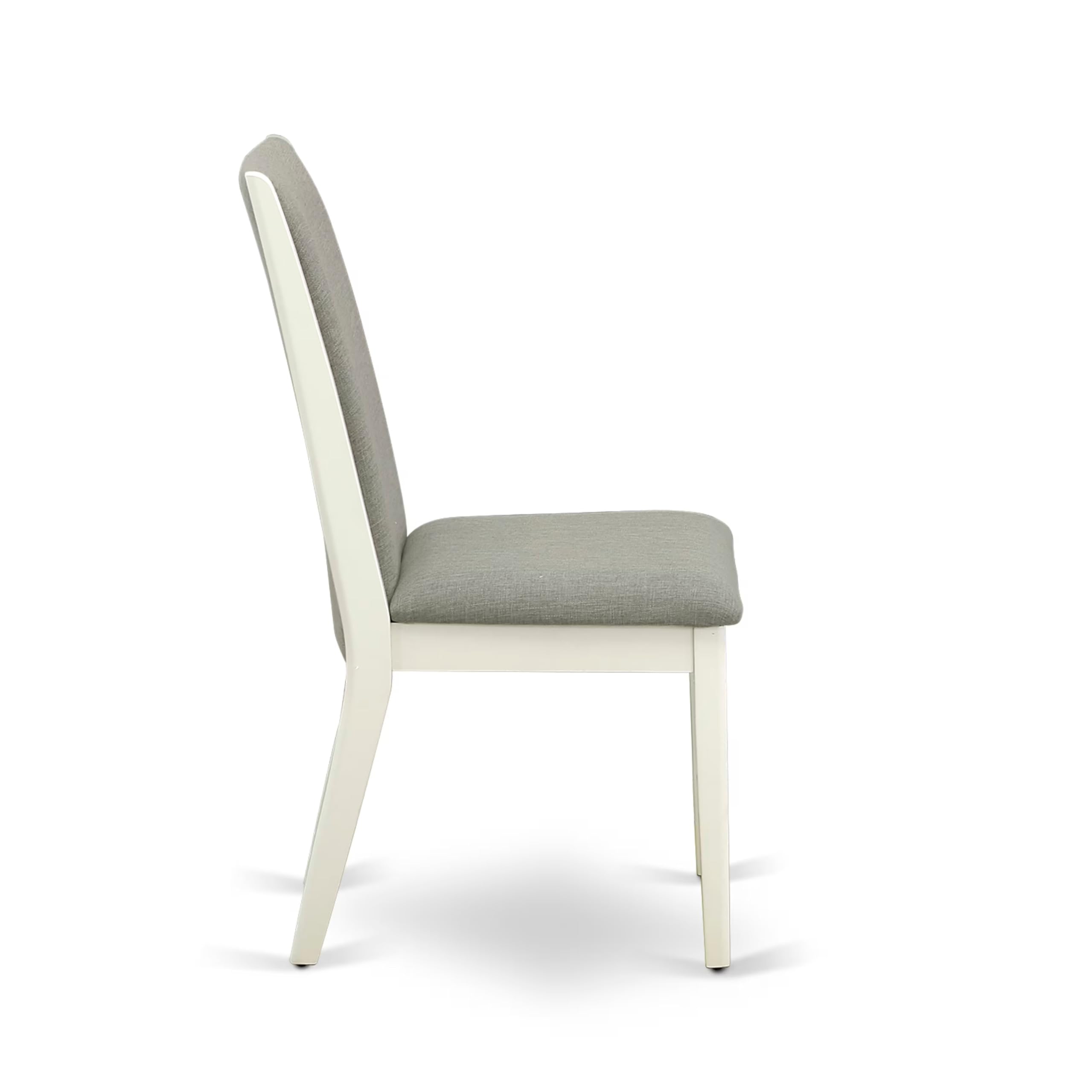 East West Furniture 5-Piece Kitchen Table Set for 4 - 36x60 Inch Rectangle Dining Table with V-Legs & 4 Shitake Linen Fabric Parsons Chairs, Multi-Color - Perfect for Small Dining Rooms, Breakfast Nooks, and Cozy Family Meals