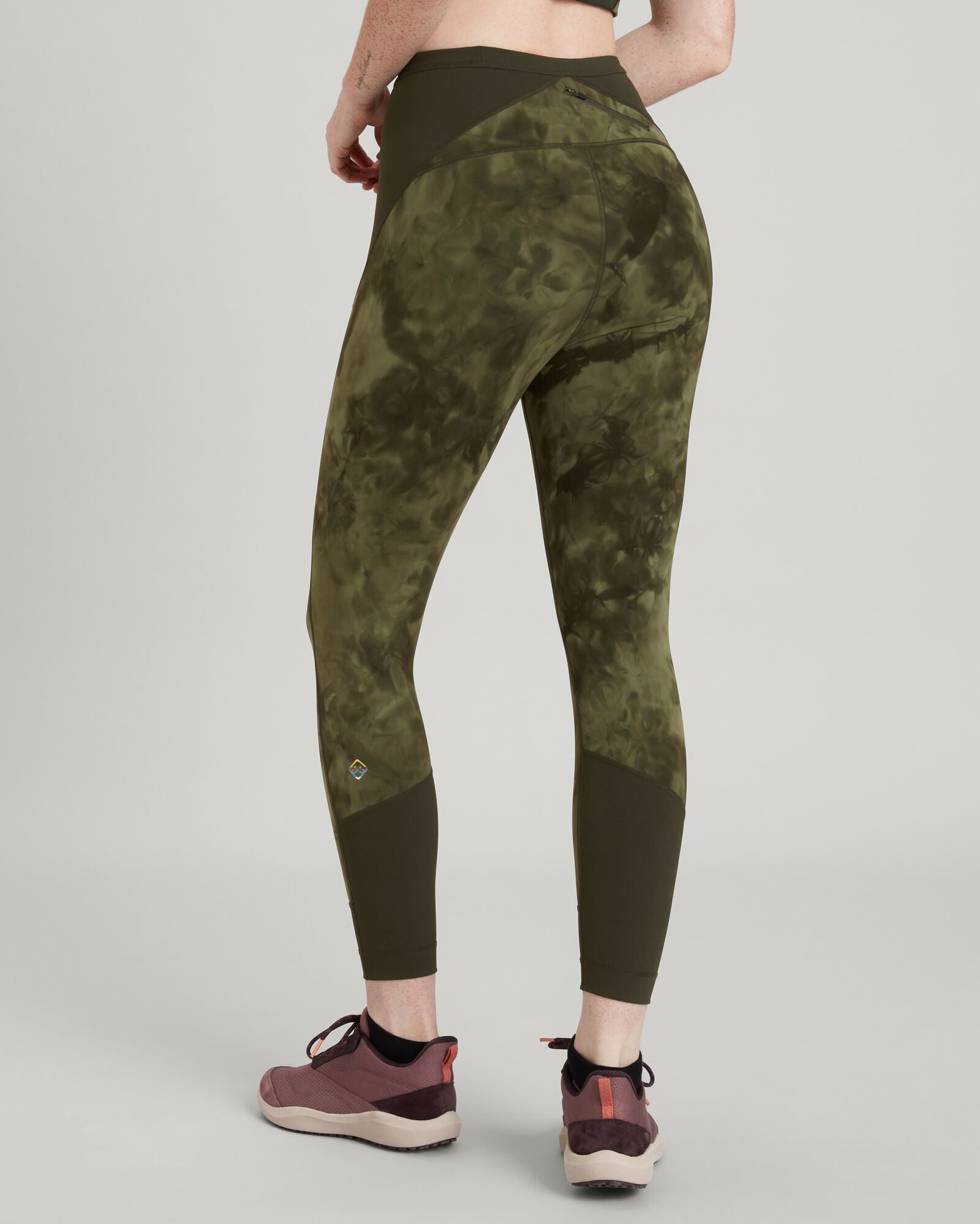 WELL.DER.NESS Women's 7/8 Yoga Leggings - Beech Sunburst Print High Waist Workout Tights for Running, Gym & Lounge Wear