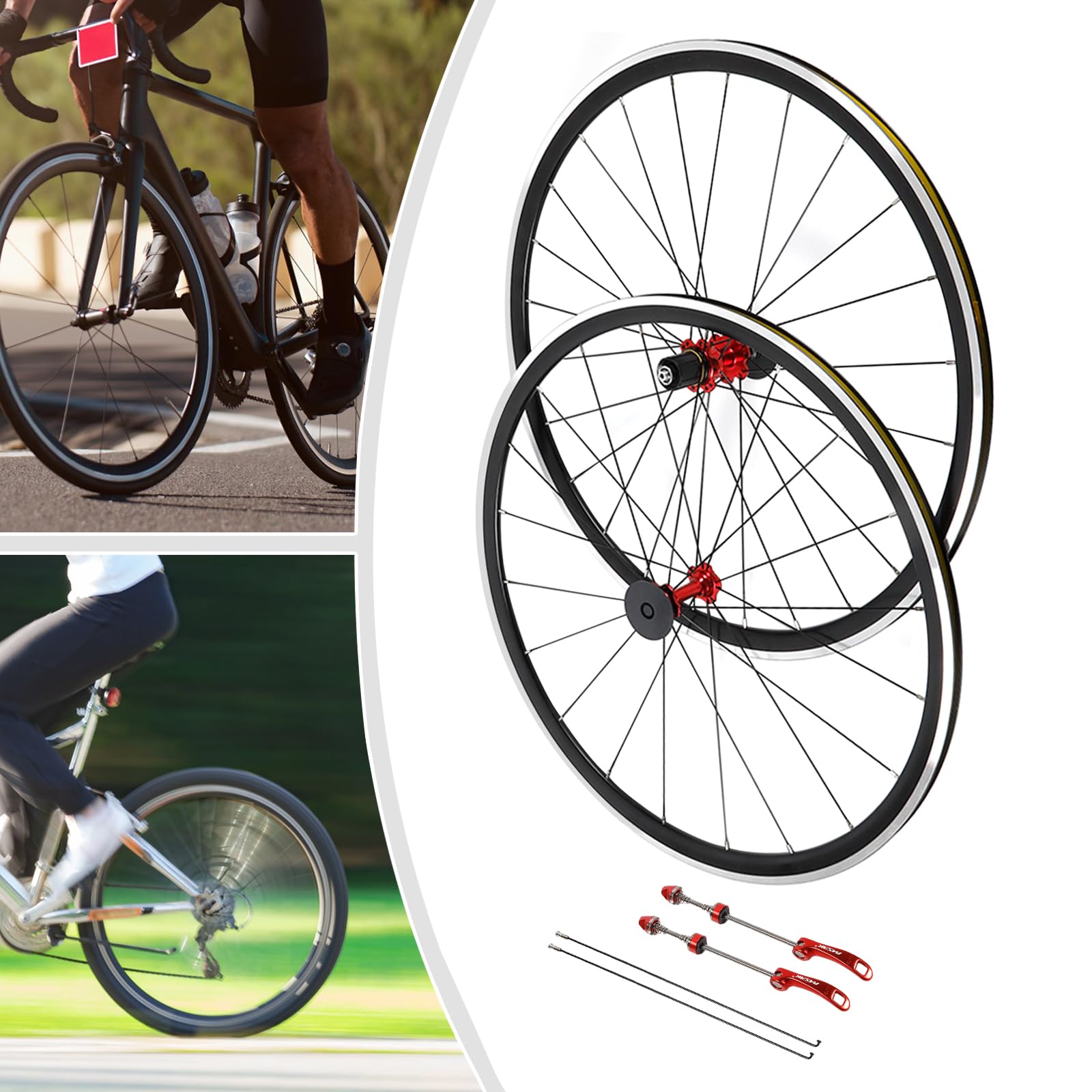 **700C Road Bike Wheelset - Ultra-Light Aluminum Alloy Clincher Wheels for 7-11 Speed Bikes, 661Lbs Load Capacity - Perfect for Racing, Commuting & Long-Distance Cycling**