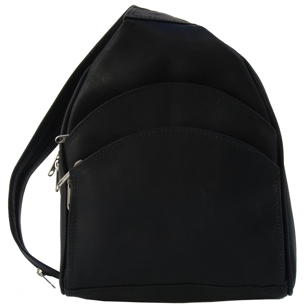 Premium Genuine Leather Sling Backpack for Men & Women - Stylish Black Crossbody Bag - Perfect for Travel, Work & Daily Commute