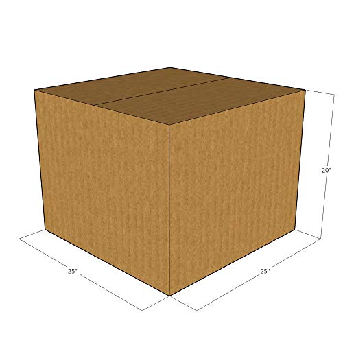 15 New Corrugated Shipping Boxes 25x25x20 Inches - 32 ECT Strength - Perfect for Moving, Storage & Ecommerce Packaging