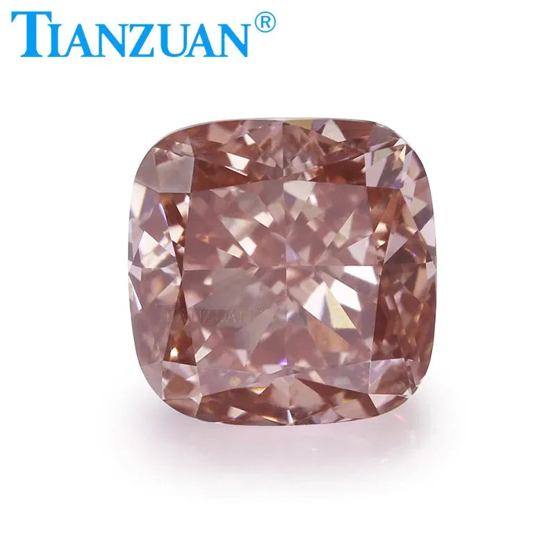 Lab Grown CVD Diamond - Cushion Cut VVS1-VS2 (2EX) Fancy Intense Brownish Pink Loose Gemstone with GEMID Certification | Perfect for Engagement Rings, Anniversary Gifts & Jewelry Making