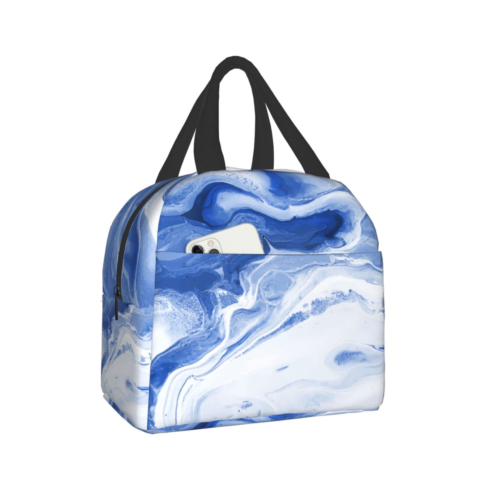 Blue Marble Insulated Lunch Box - Reusable Thermal Lunch Bag for Women & Men - Perfect for Office, Camping, Hiking, Picnic, Beach & Travel - Keep Food Fresh All Day