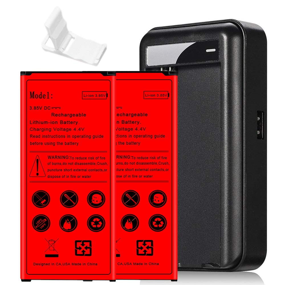 2X 6190mAh Rechargeable Li-ion Battery with Travel Dock & USB/AC Charger for Samsung Galaxy S5 SM-G900V - High Capacity Backup Power for Travel, Work & Outdoor Activities