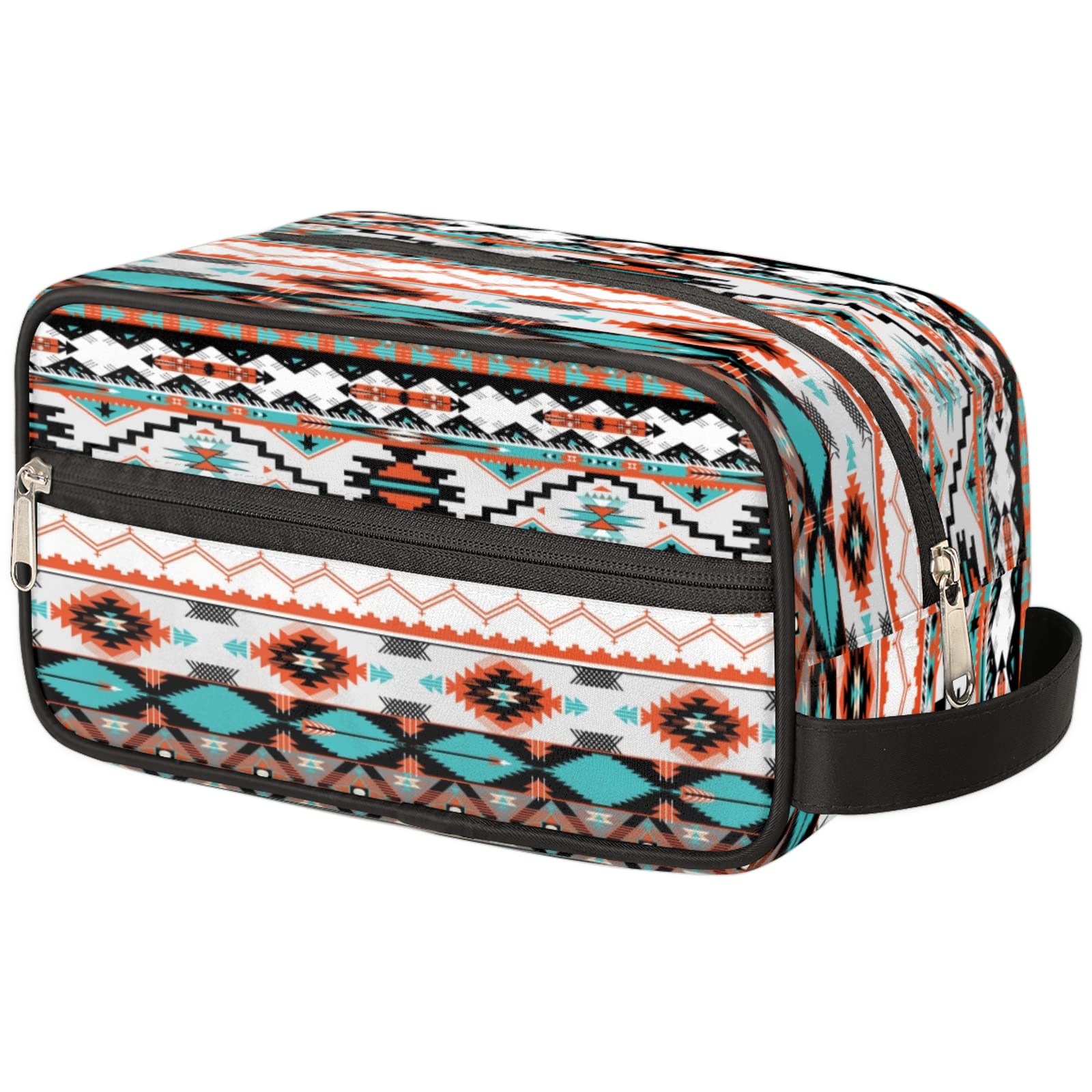 Pardick Aztec Geometric Travel Toiletry Bag for Women & Men - Waterproof Cosmetic Makeup Organizer, Large Capacity Dopp Kit for Toiletries & Shaving Accessories - Perfect for Travel, Gym, Camping & Daily Use