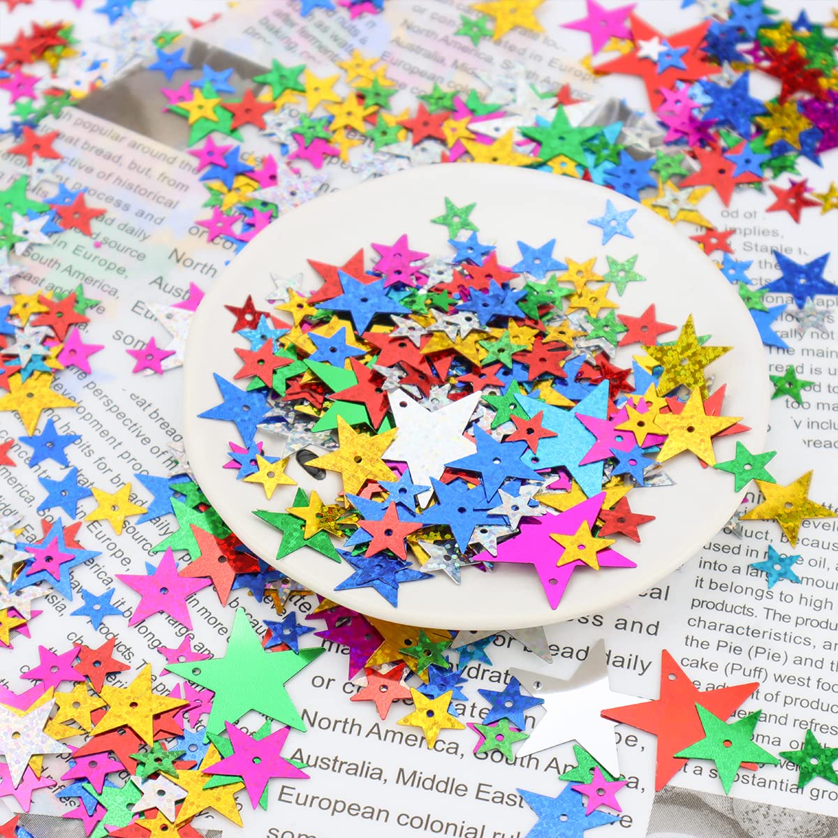 10mm 13mm 20mm 30mm Star Sequins Spangles - Gold Foil Iron on Sequins for DIY Crafts, Greeting Cards, Wedding Decor, Christmas Ornaments, Clothing Embellishment, Jewelry Making