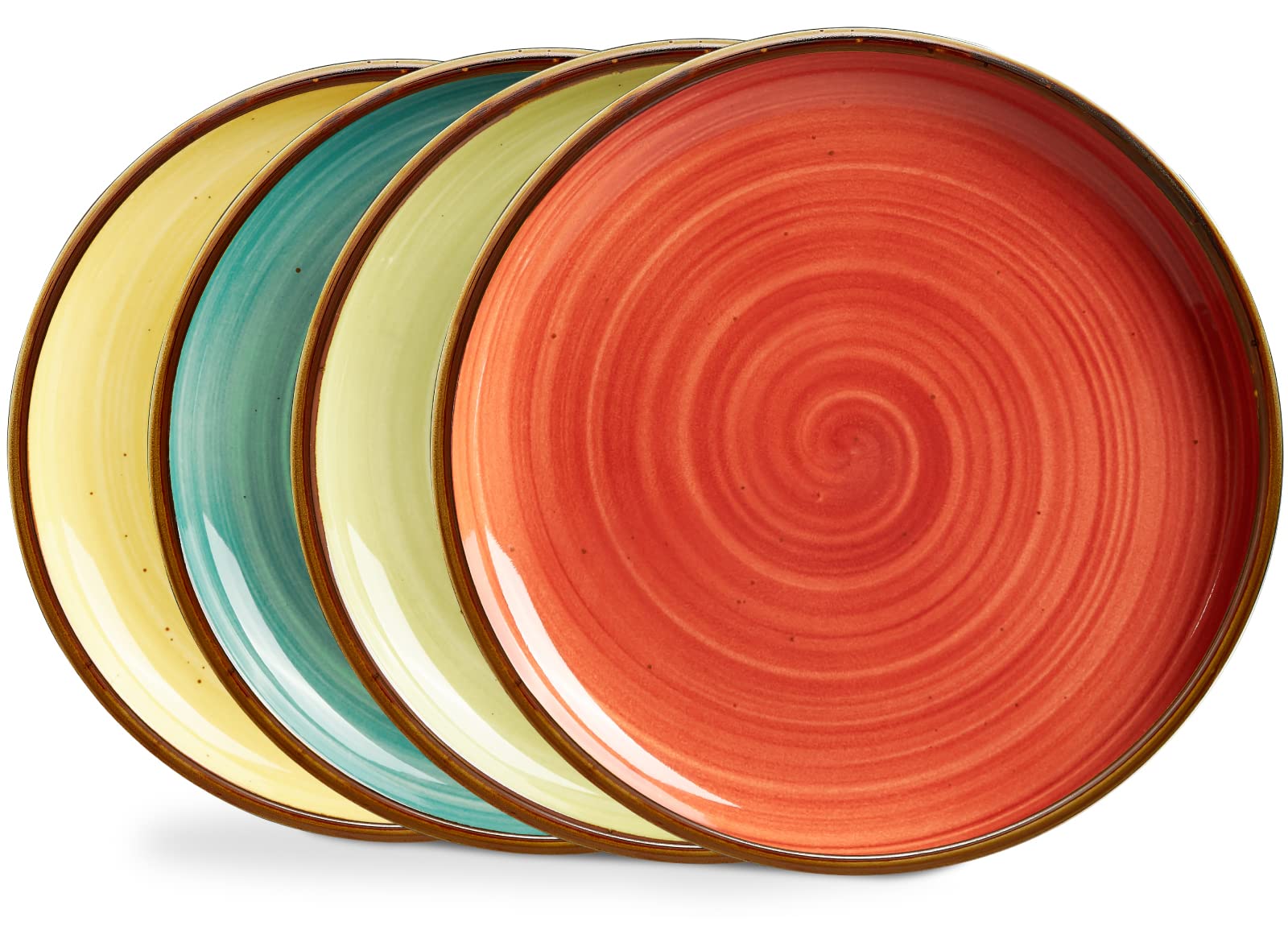ONEMORE 10.5 Inch Porcelain Dinner Plates Set of 4 - Microwave & Dishwasher Safe Ceramic Plates for Salad, Dessert, Pasta - Elegant Tableware for Restaurants, Dinner Parties & Home Dining