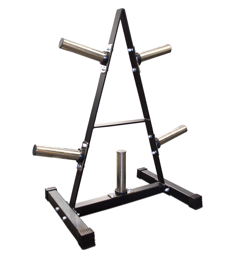 Heavy Duty A-Frame Bumper Plate Tree Rack - Olympic Weight Plate Storage Organizer for Home Gym, CrossFit & Strength Training