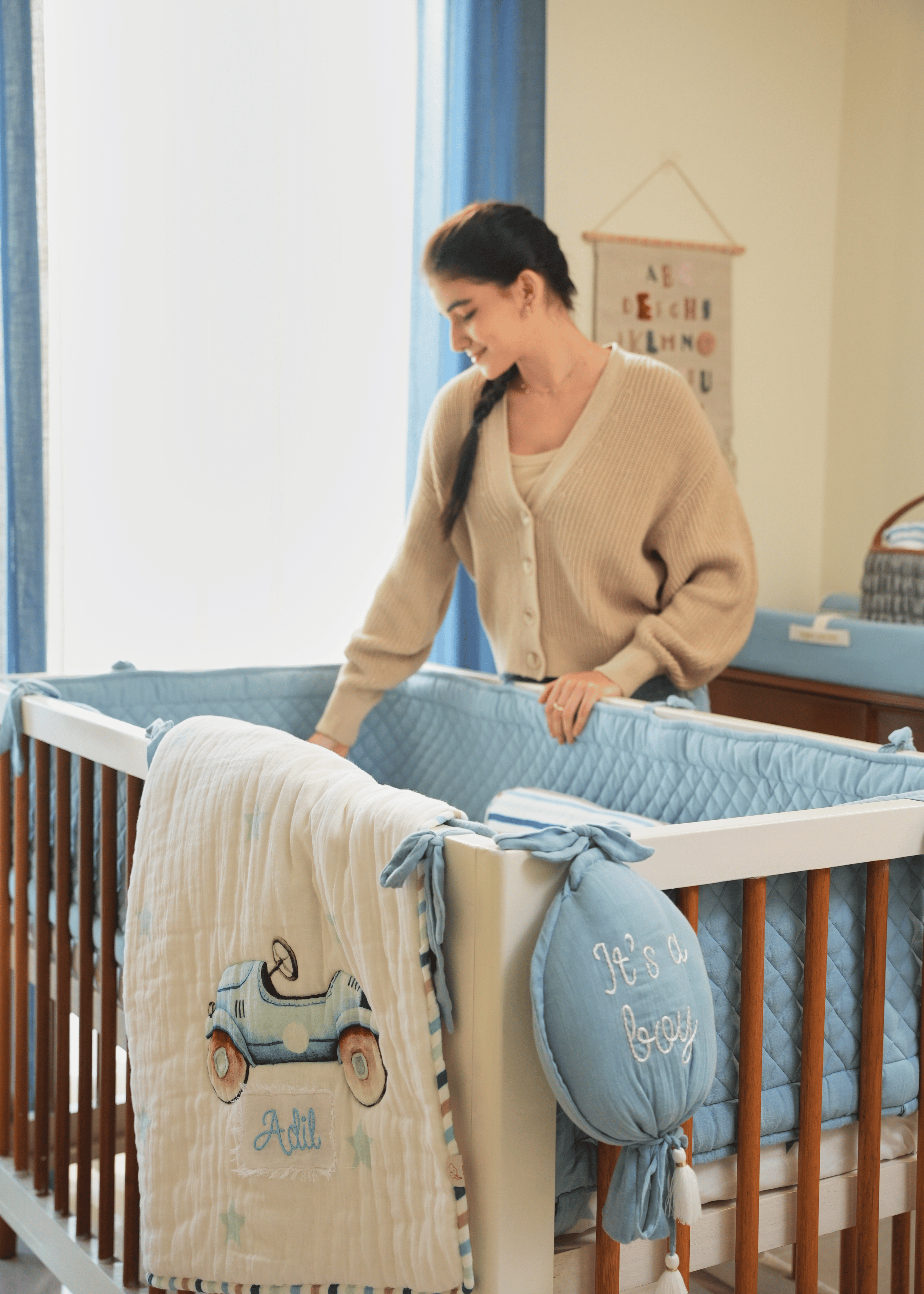 Premium Roadster Cot Bedding Set - Soft Baby Crib Sheets & Matching Accessories for Nursery Decor | Perfect for Boys & Girls Rooms, Baby Showers & Newborn Gifts