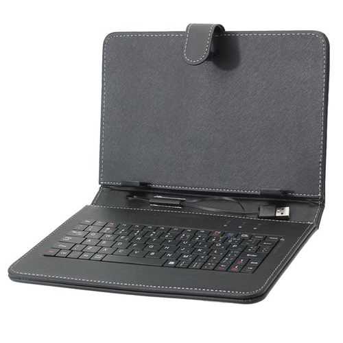 9 Inch French Keyboard PU Leather Case Cover with Stand for Tablet - Perfect for Work, Travel, and Home Office Use