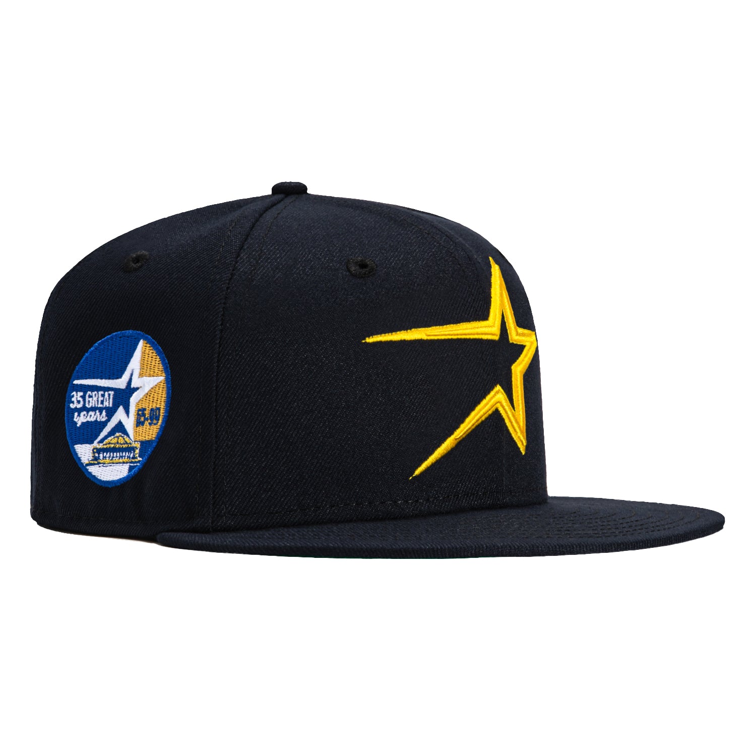 New Era 59Fifty Houston Astros 35th Anniversary Patch Baseball Cap - Navy & Gold Embroidered MLB Snapback Hat for Men & Women | Perfect for Baseball Games, Sports Events & Casual Streetwear Fashion
