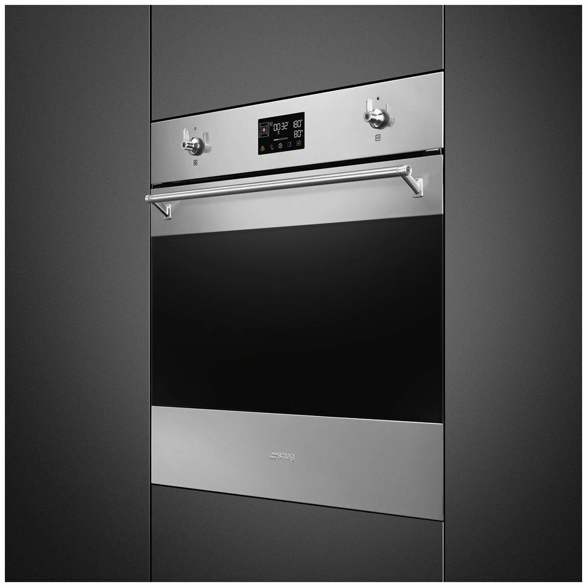 Smeg 60cm Classic Pyrolytic Steam Oven with Probe Stainless Steel SOPA6302S2PX - Professional Built-in Oven for Home Baking, Roasting & Steam Cooking - Perfect for Kitchens, Restaurants & Bakeries