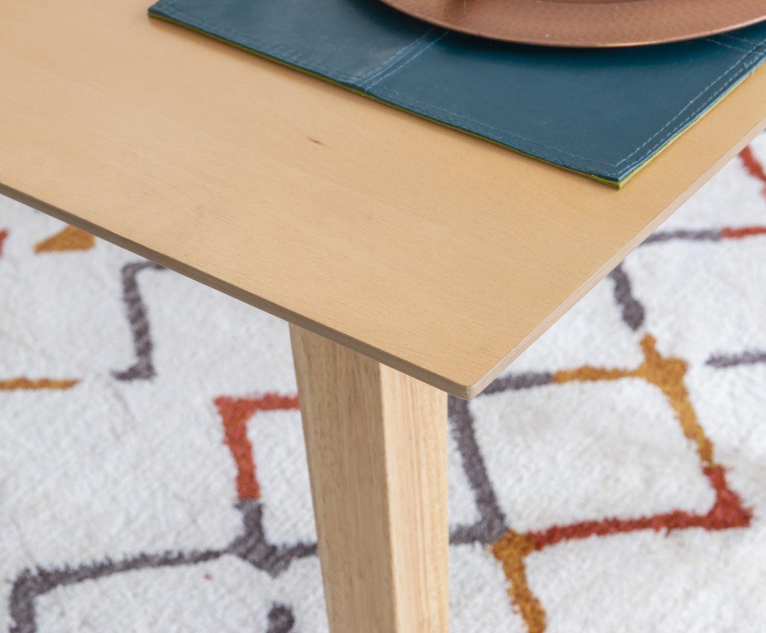 Powell Cadence Solid Wood Dining Table - Natural Finish - Modern Farmhouse Style for Kitchen, Dining Room & Entertaining