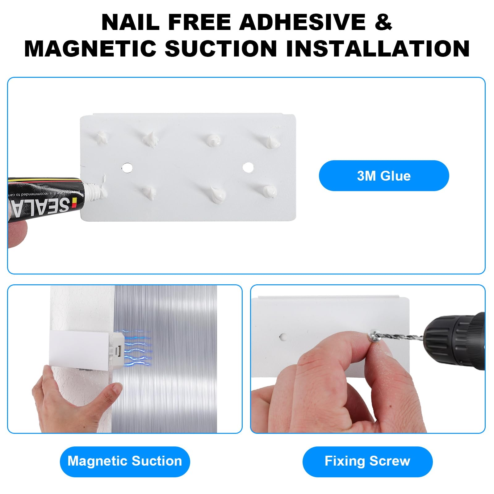 Rechargeable LED Wall Light - Touch Control Modern Indoor Wall Lamp with Magnetic Installation, Wireless White Wall Sconces (6500K Adjustable Brightness, 2 Pack) - Perfect for Bedroom, Hallway & Staircase Lighting