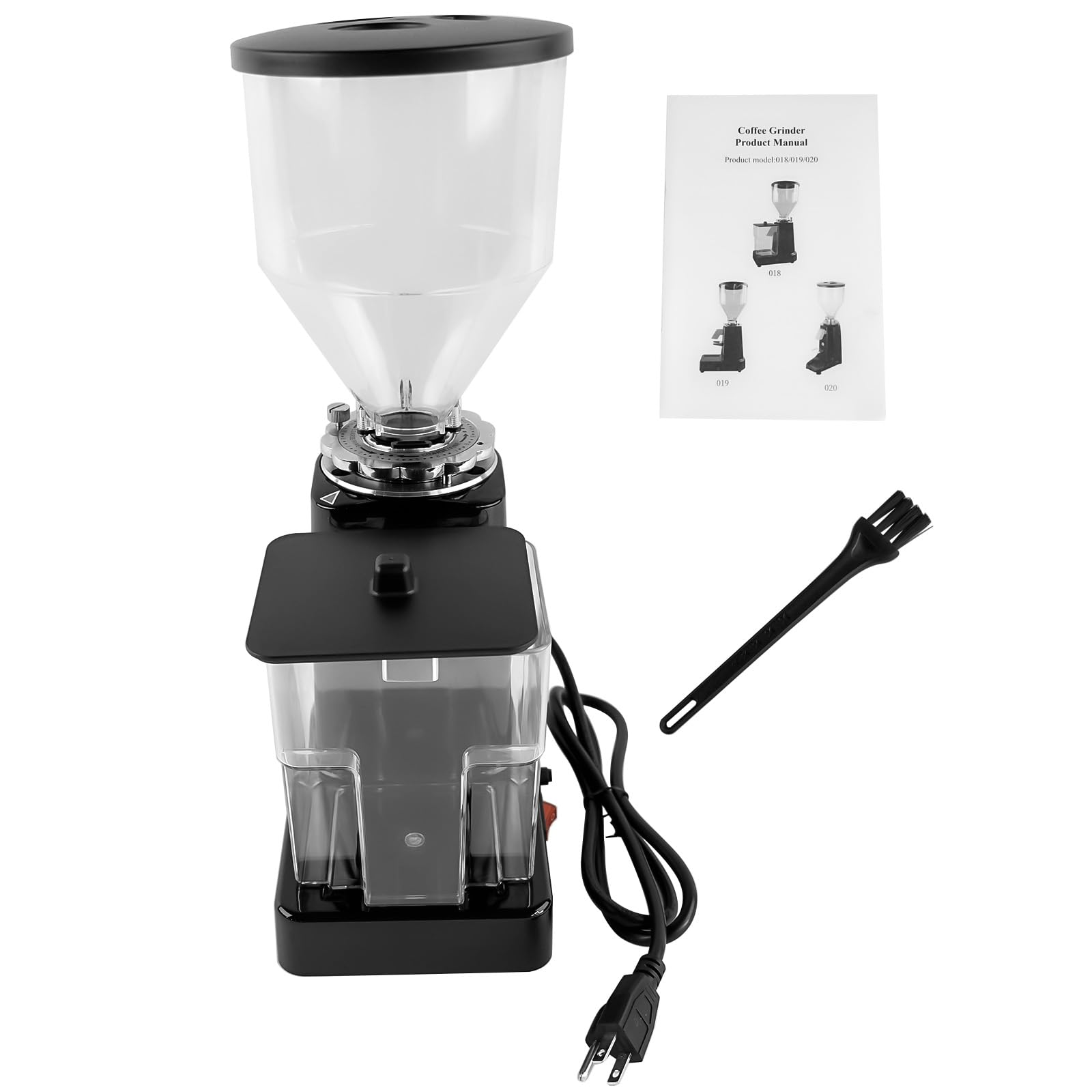 Premium Electric Coffee Bean Grinder - 35oz Large Capacity Flat Burr Grinder with 19 Adjustable Settings for Espresso, French Press & Drip Coffee - Perfect for Home & Commercial Use (Black)