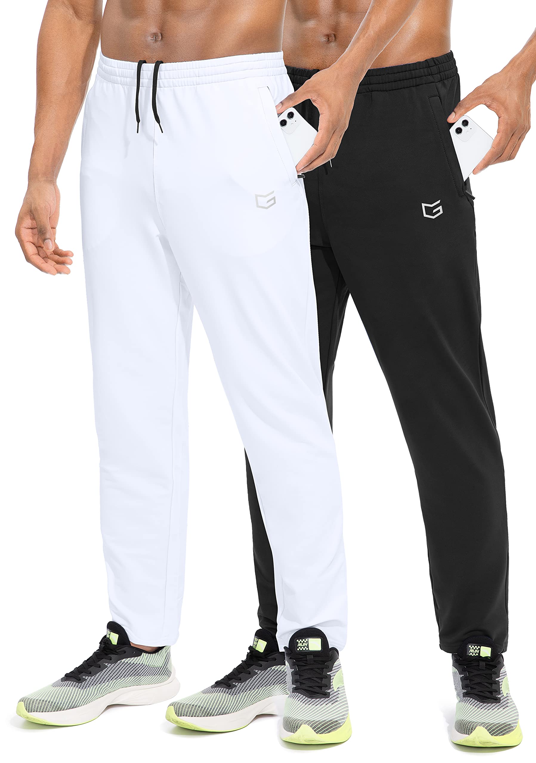**Men's Tapered Sweatpants with Zipper Pockets - Athletic Track Pants for Running, Gym Workout & Casual Wear - Lightweight Comfortable Joggers for Exercise & Lounge**