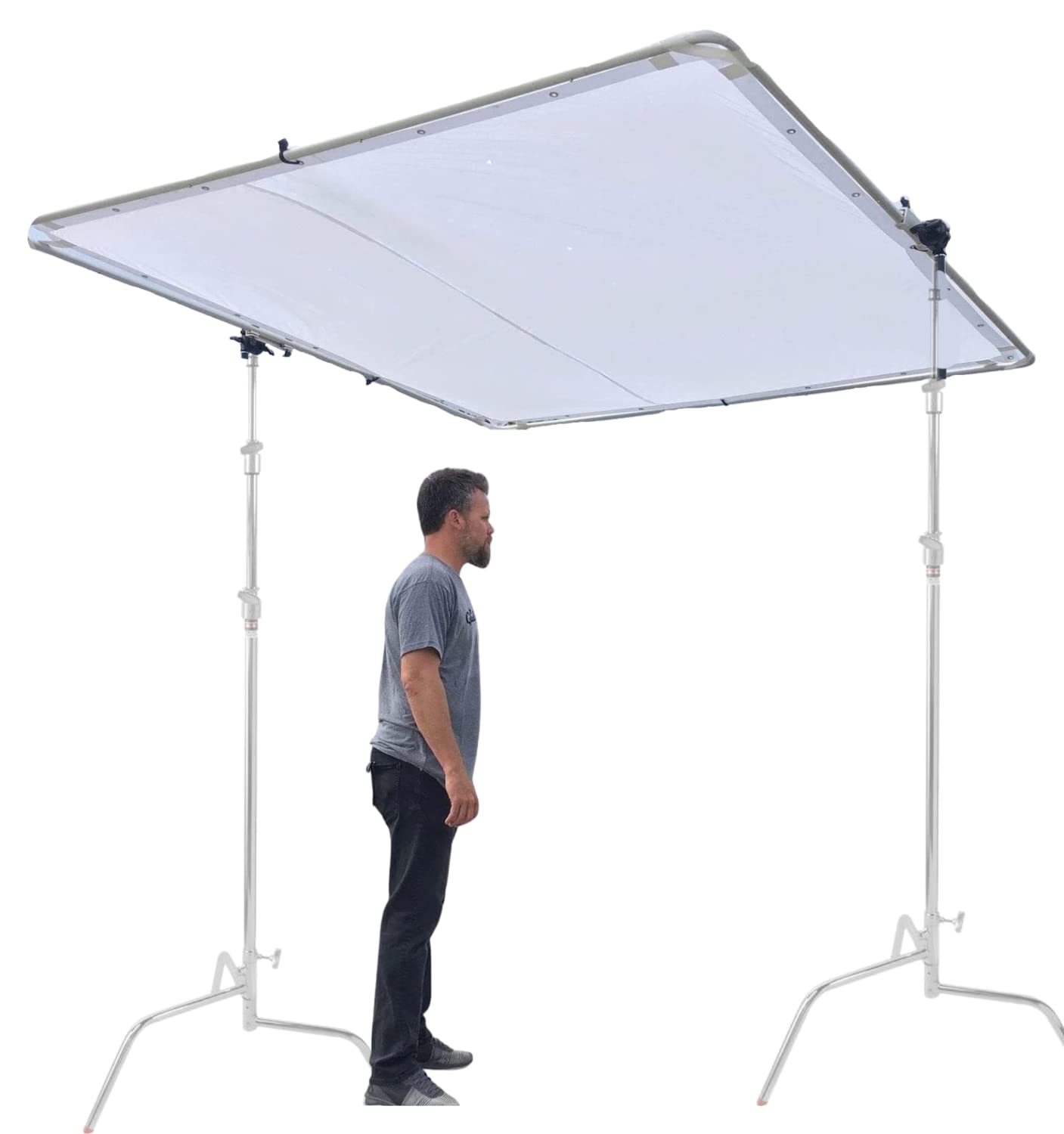 Glide Gear BFS 100 Butterfly Scrim Diffuser – 4x4ft, 6x6ft, 8x8ft Modular Photography Light Diffuser with Quick Assembly, 3 Nylon Silk Scrims & Aluminum Frame – Perfect for Studio, Outdoor Filming, and Portrait Photography