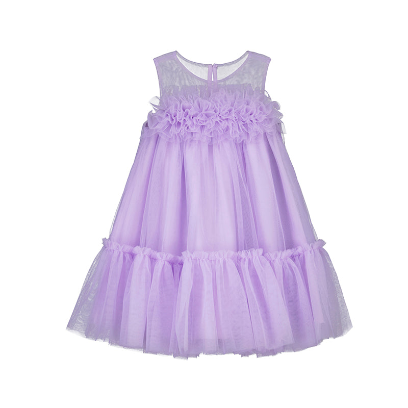Abel & Lulu Women's Floral Tulle Dress with Lavender Color - Perfect for Weddings, Parties and Special Occasions