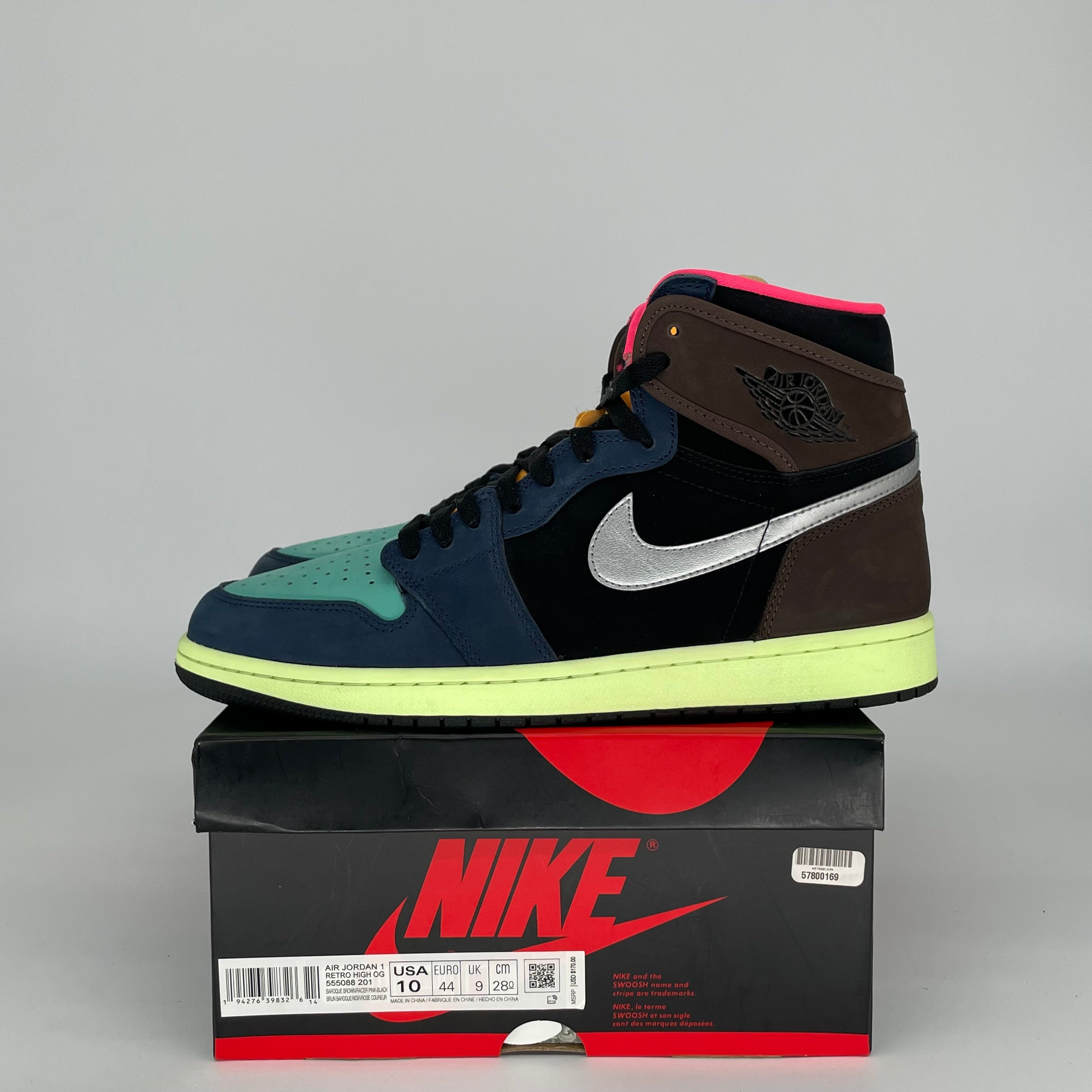 AIR JORDAN 1 BIO HACK Men's Basketball Shoes Size 10 - 555088-201 Retro High OG Style Sneakers for Streetwear & Casual Outfits